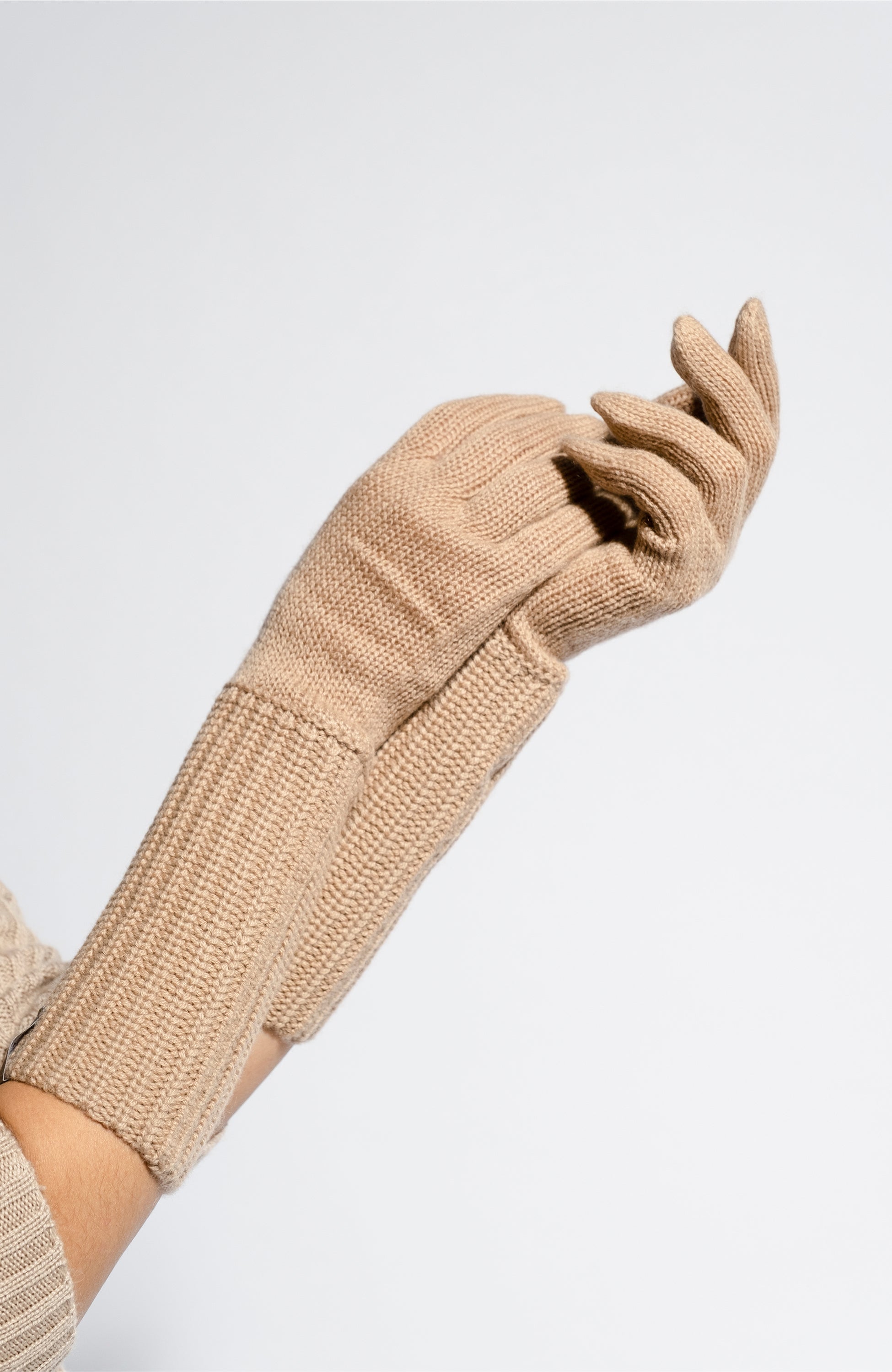 Ftc cashmere Neutral Rękawiczki z mankietem image 1