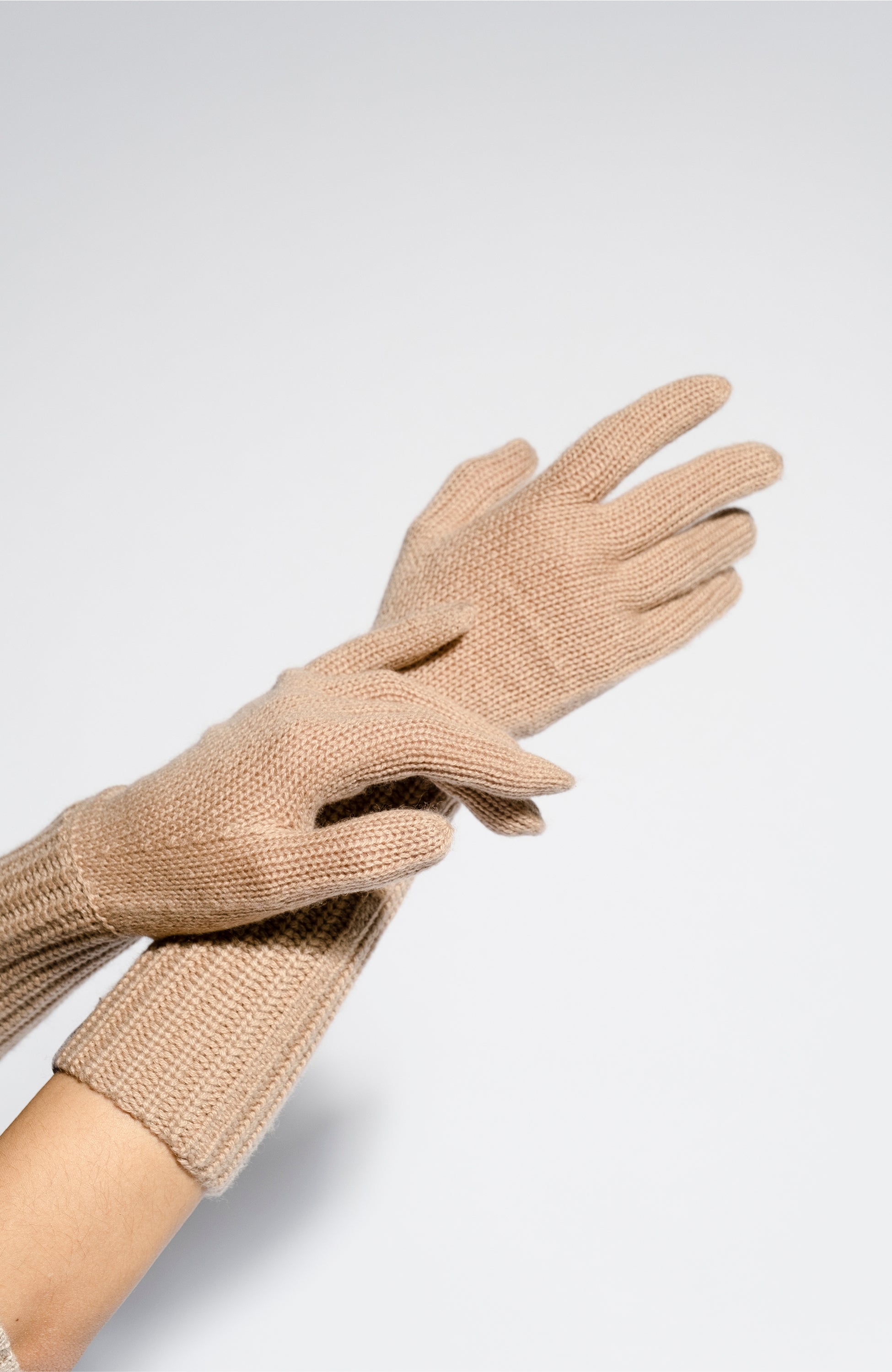 Ftc cashmere Neutral Rękawiczki z mankietem image 2