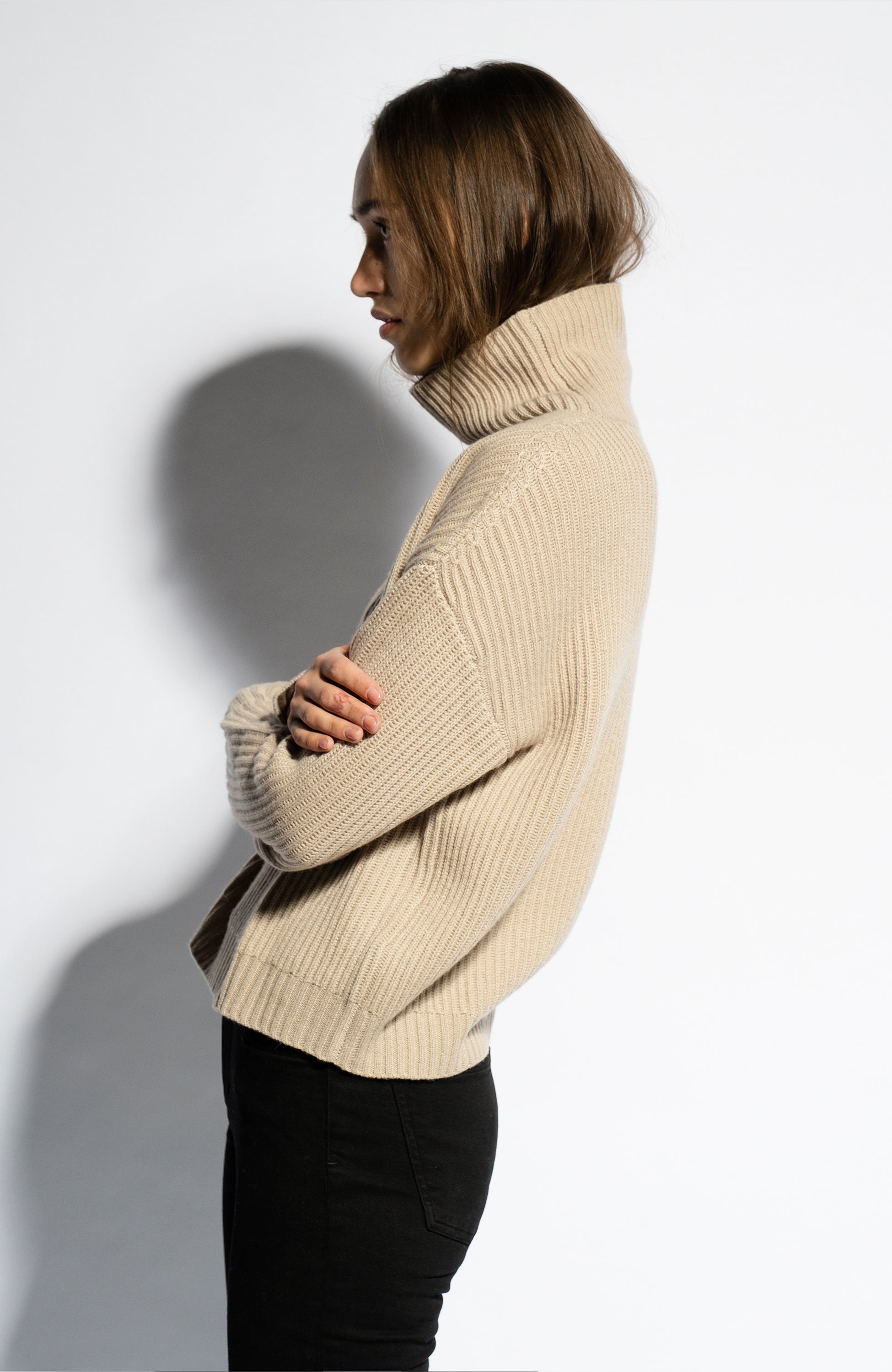 Ftc cashmere Beige Püstkrae ja vaba lõikega pullover image 2