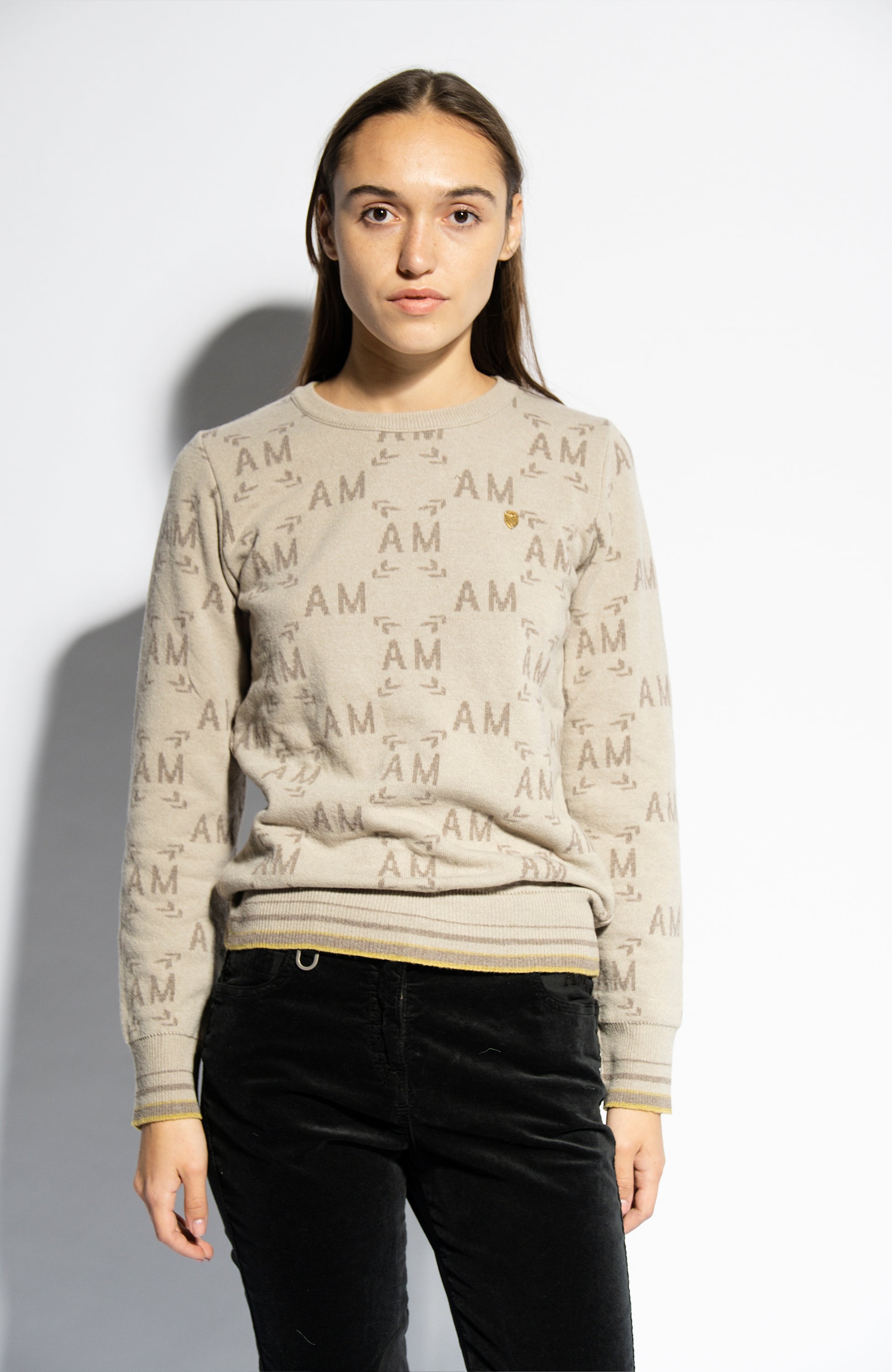 Wool sweater with logo pattern AERONAUTICA MILITARE for women