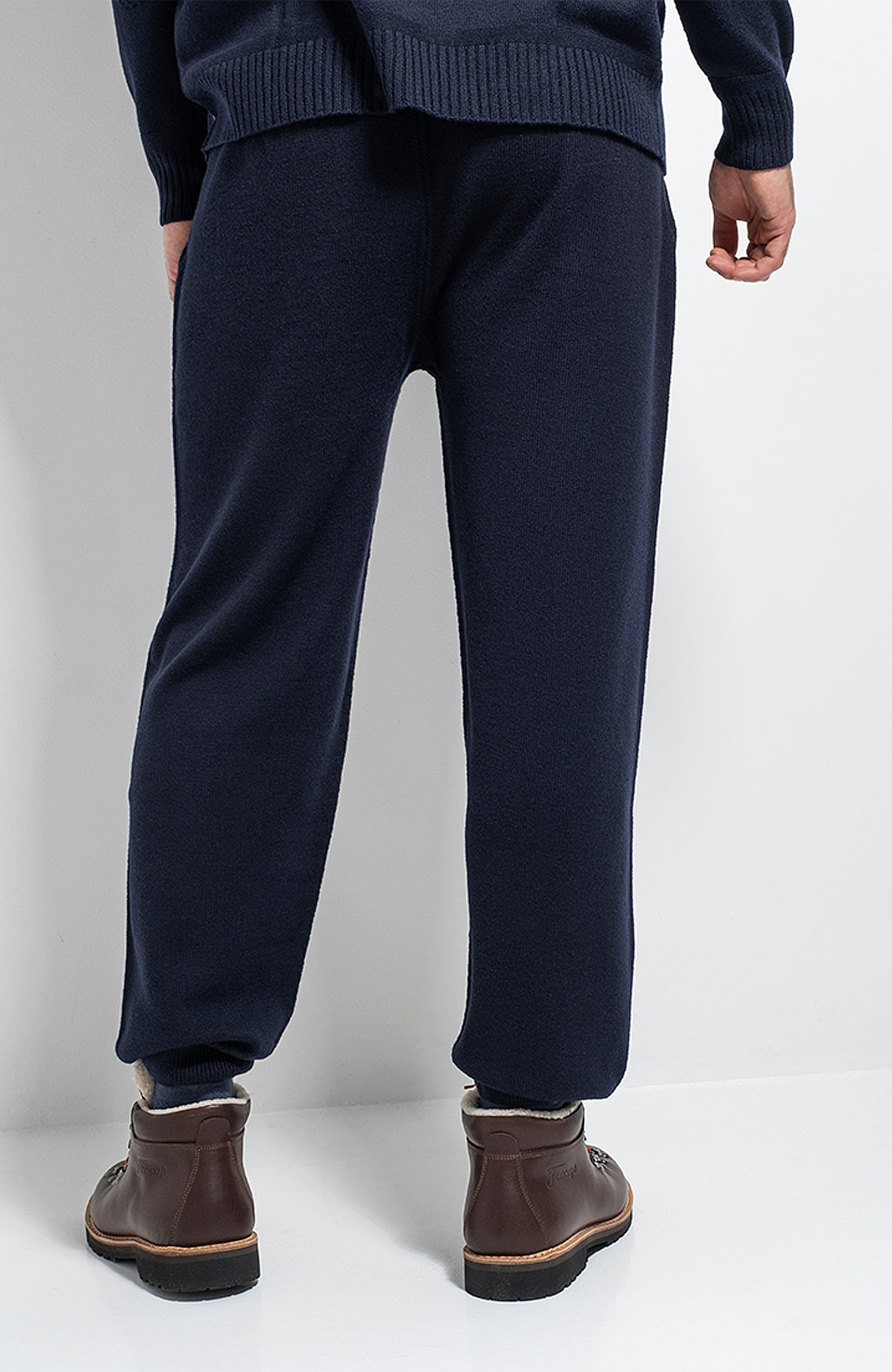 Johnstons of elgin Navy Fine merino joggers image 3