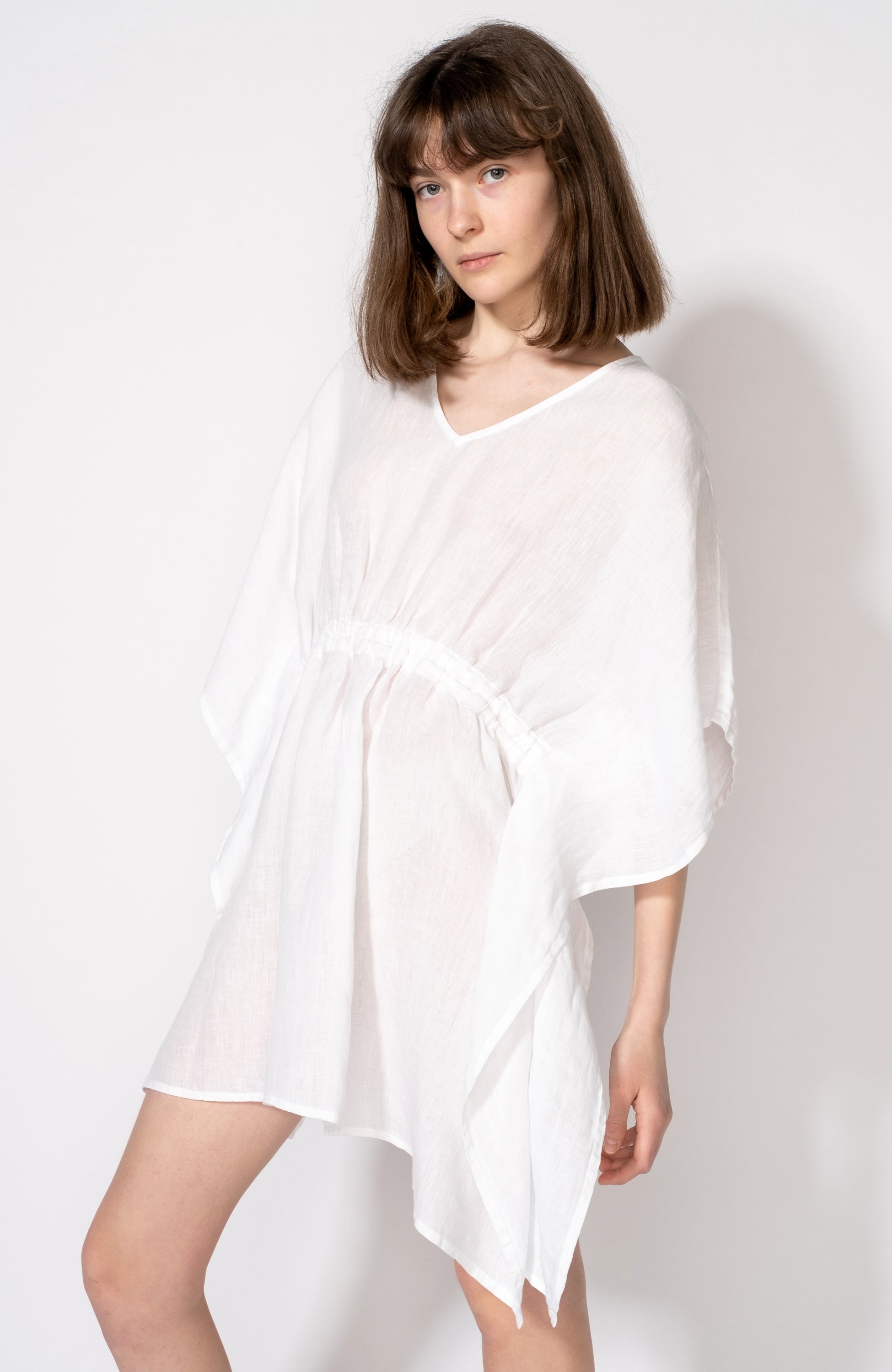 Linen tie-waist tunic 120% LINO