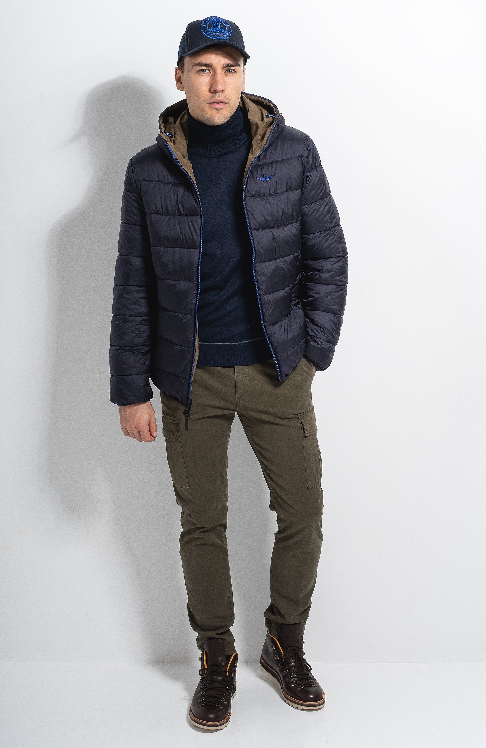 Aeronautica militare Blue Reversible padded jacket image 6