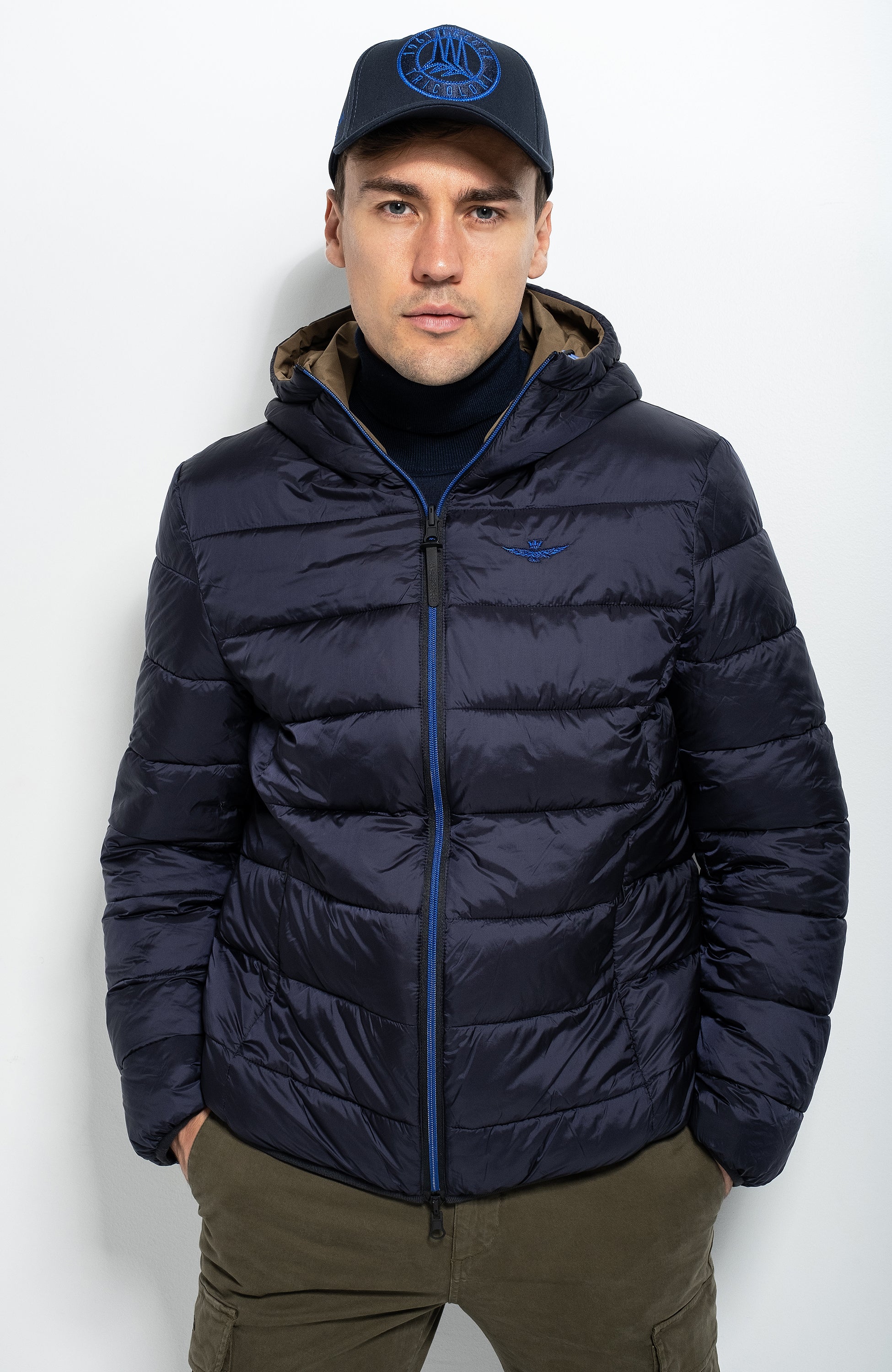 Aeronautica militare Blue Reversible padded jacket image 1
