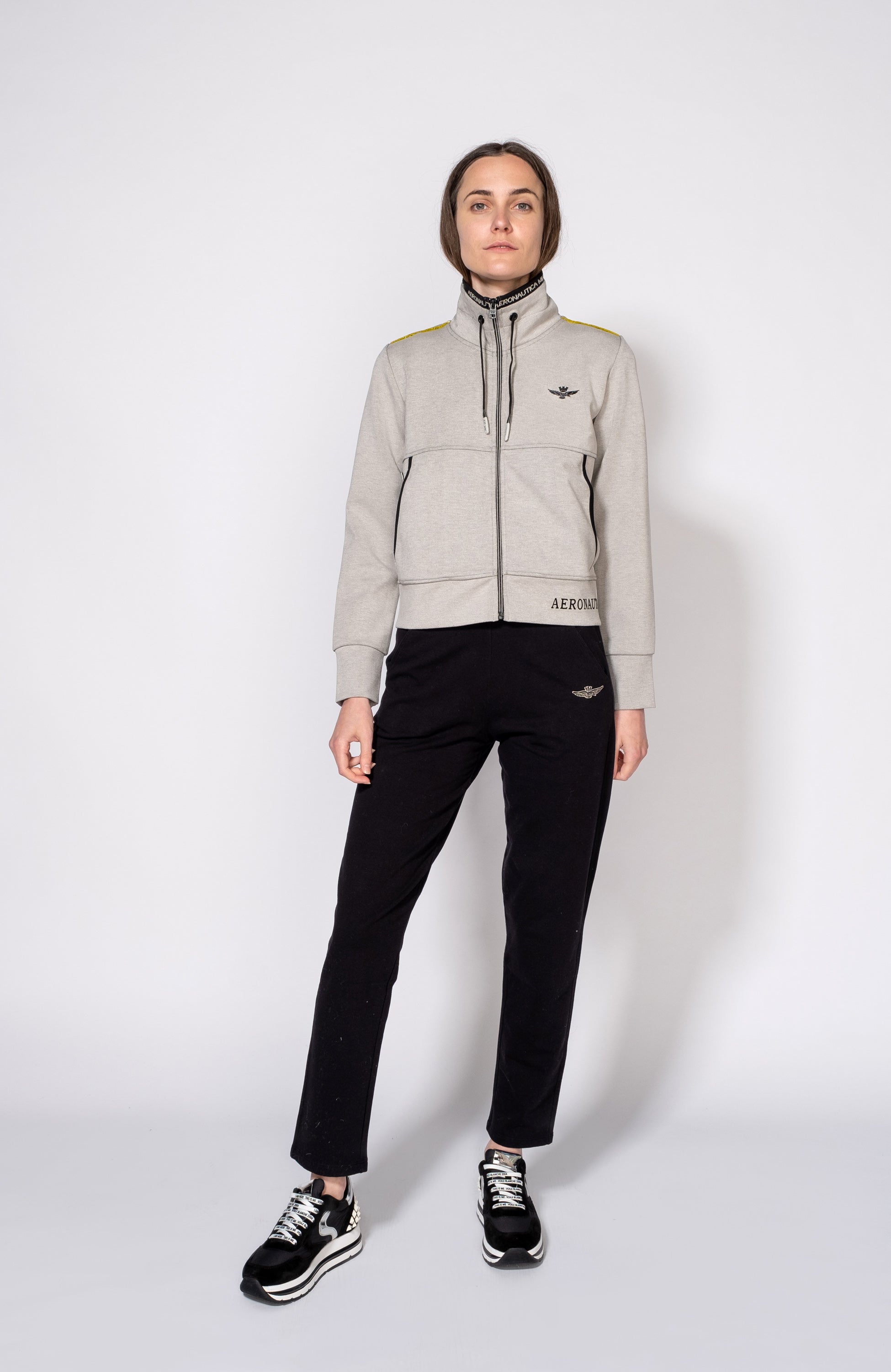 Patch high-waist sweatpants