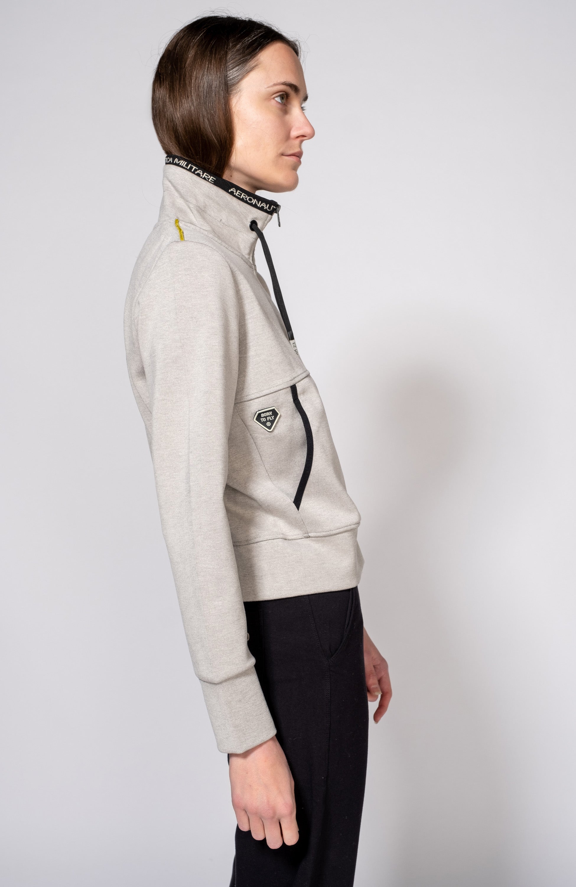 Aeronautica militare Neutral Flock-trim interlock sweatshirt image 4
