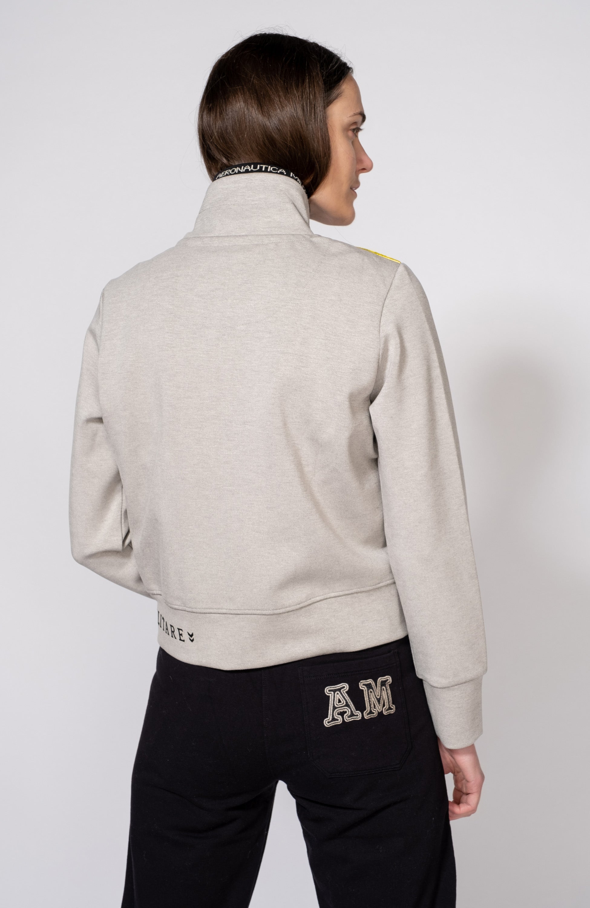 Aeronautica militare Neutral Flock-trim interlock sweatshirt image 3