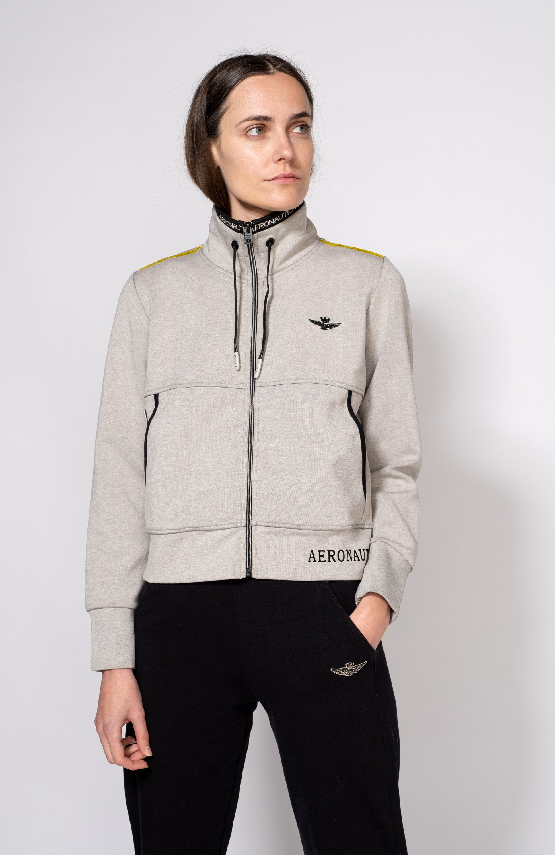 Aeronautica militare Neutral Flock-trim interlock sweatshirt image 2