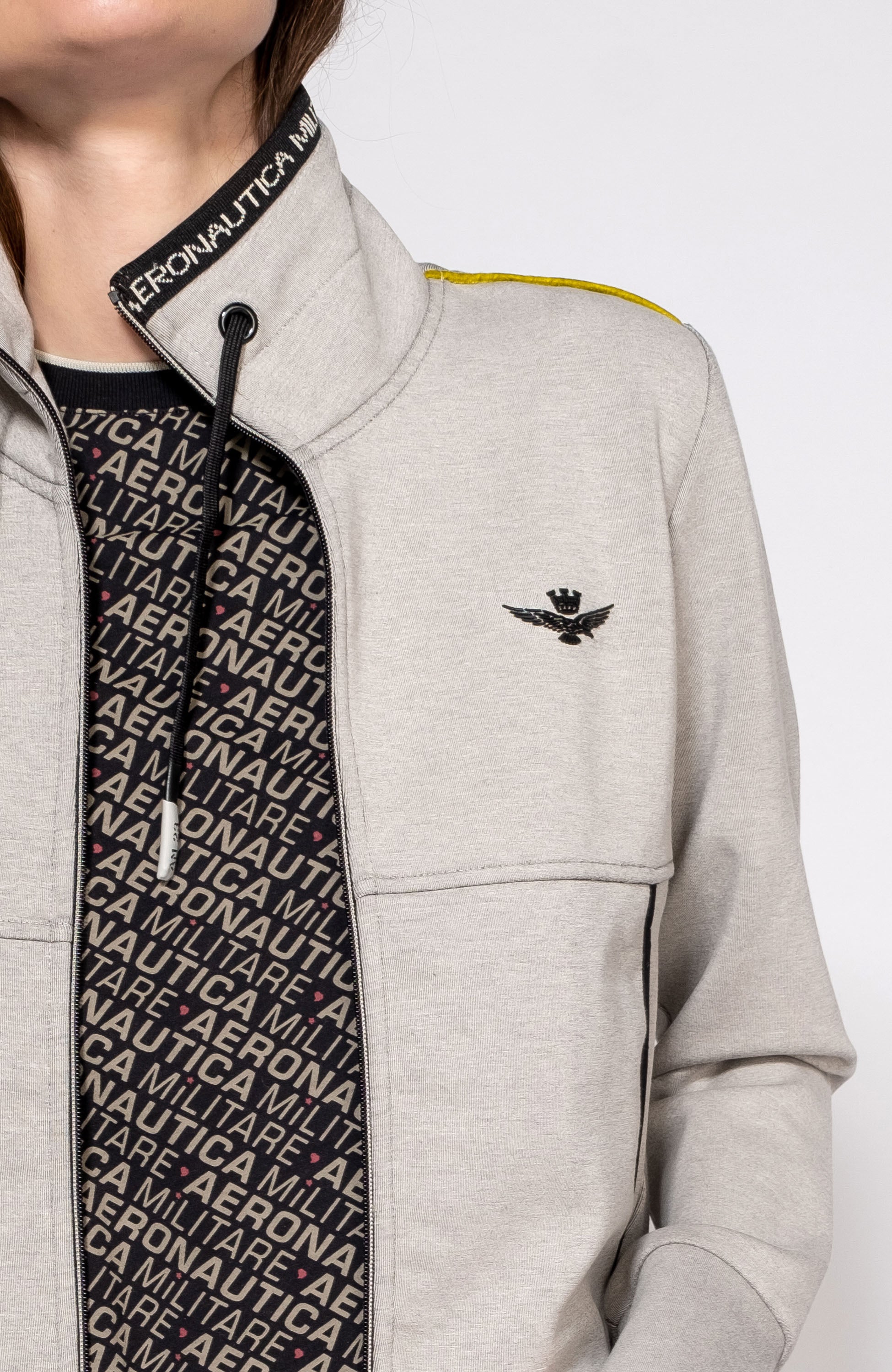 Aeronautica militare Neutral Flock-trim interlock sweatshirt image 5