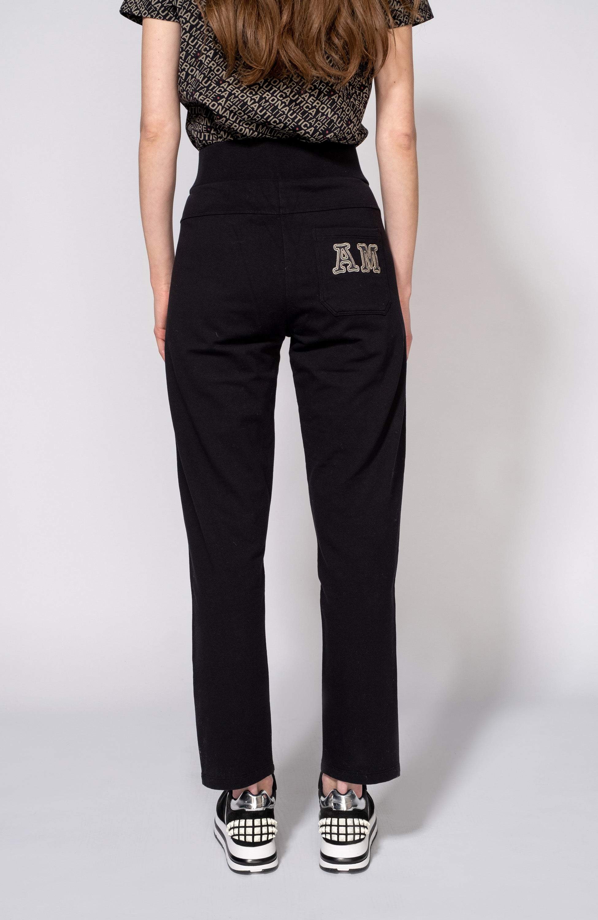 Aeronautica militare Black Kõrge vöökohaga dressipüksid image 3