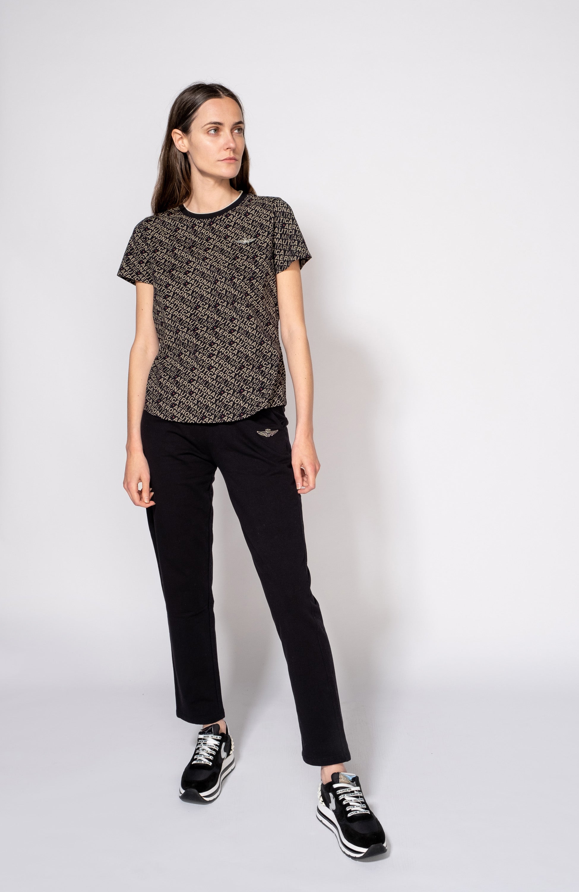 Aeronautica militare Black Logo-pattern cotton t-shirt image 4