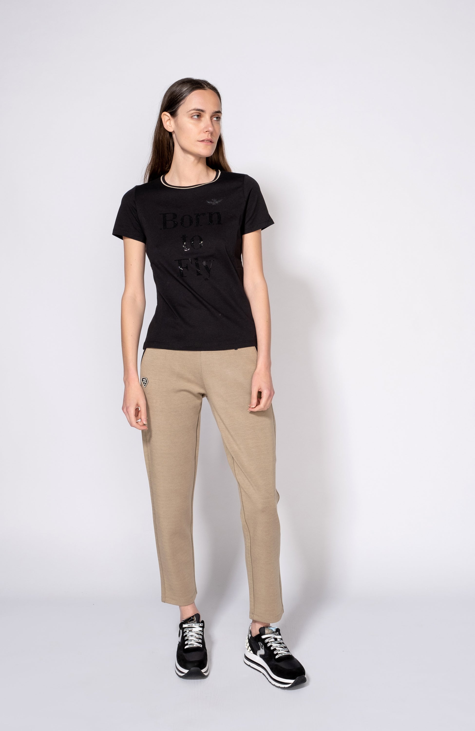 Aeronautica militare Black Bawełniany t-shirt image 4