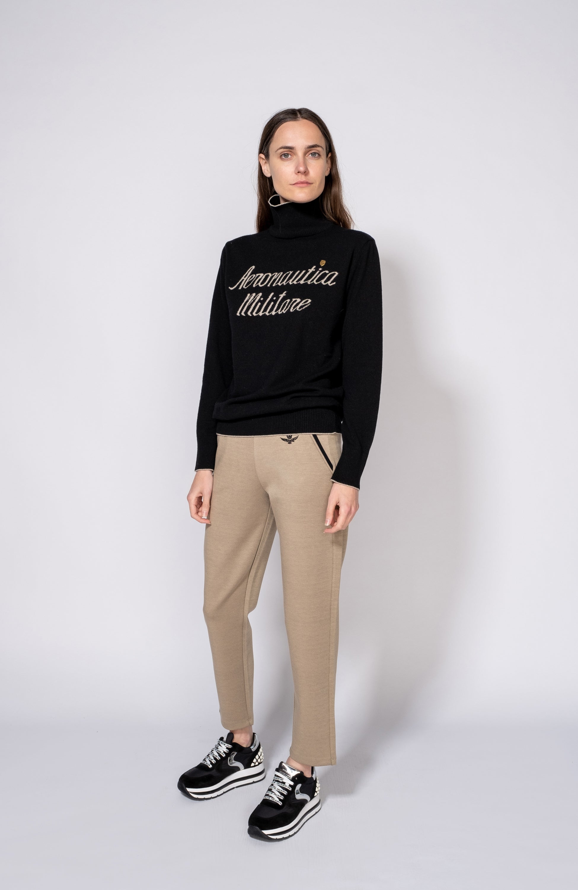 Aeronautica militare Black Sweter z wysokim kołnierzem image 5
