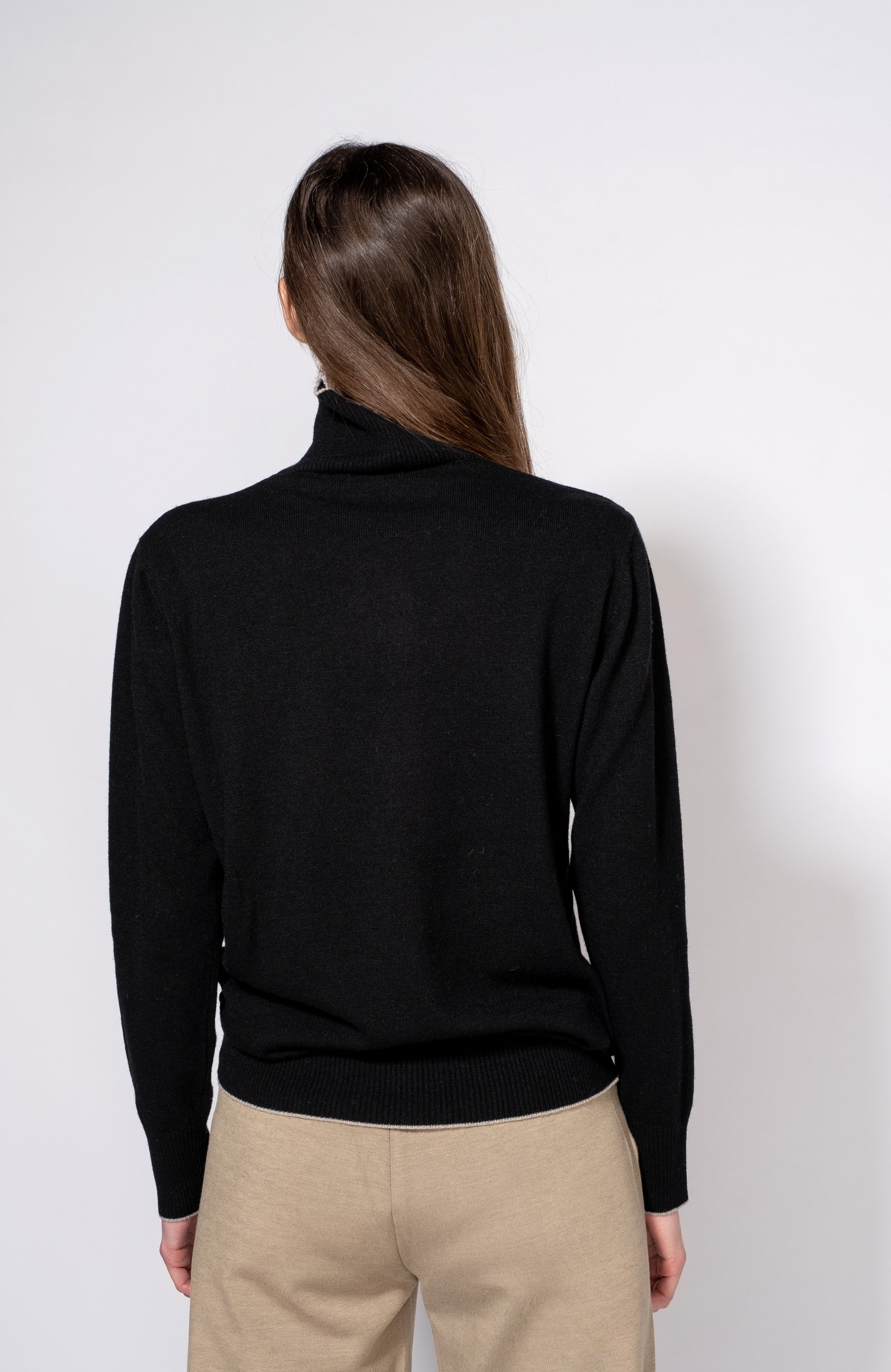 Highneck wool-blend sweater