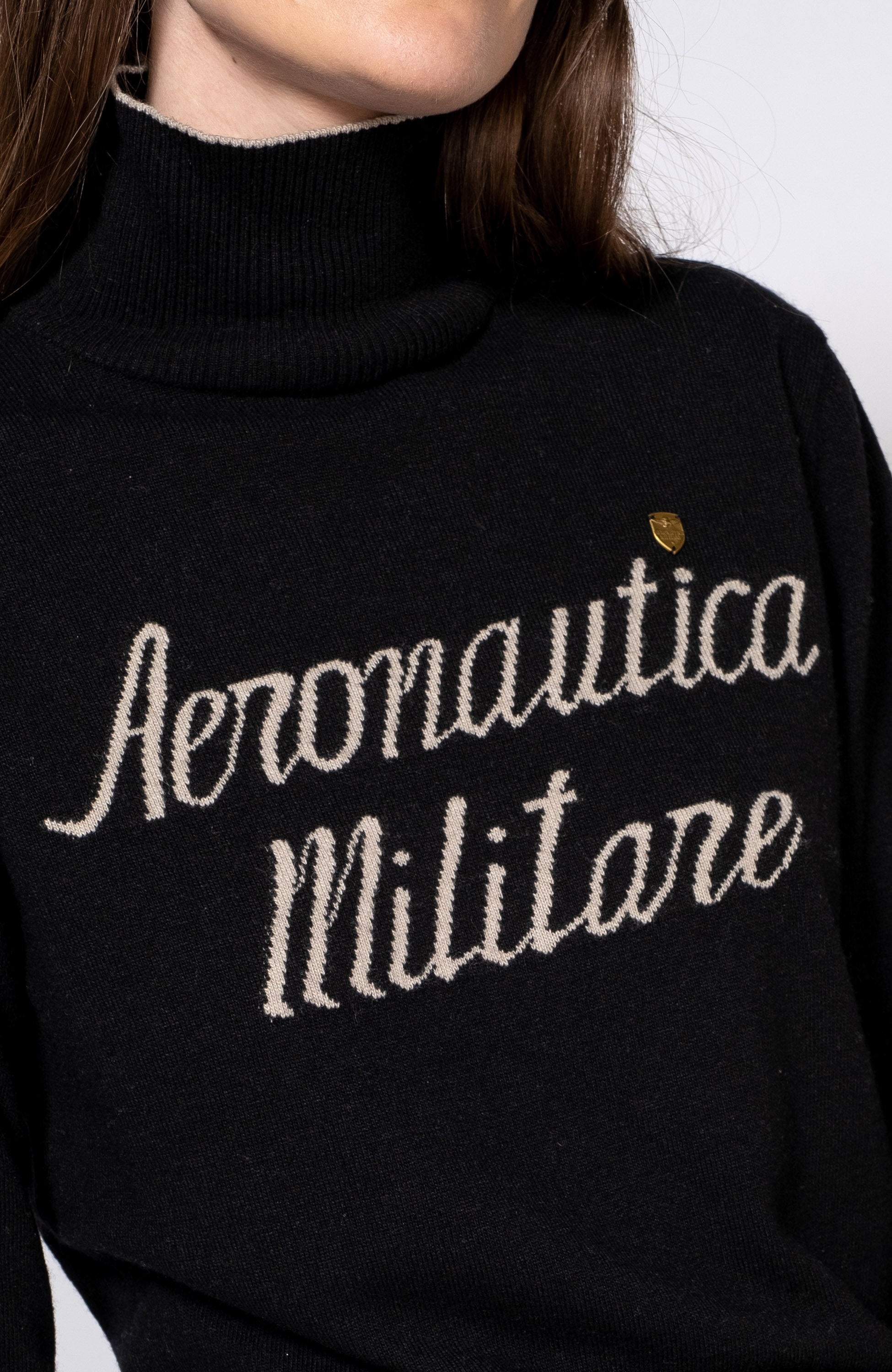 Aeronautica militare Black Sweter z wysokim kołnierzem image 4
