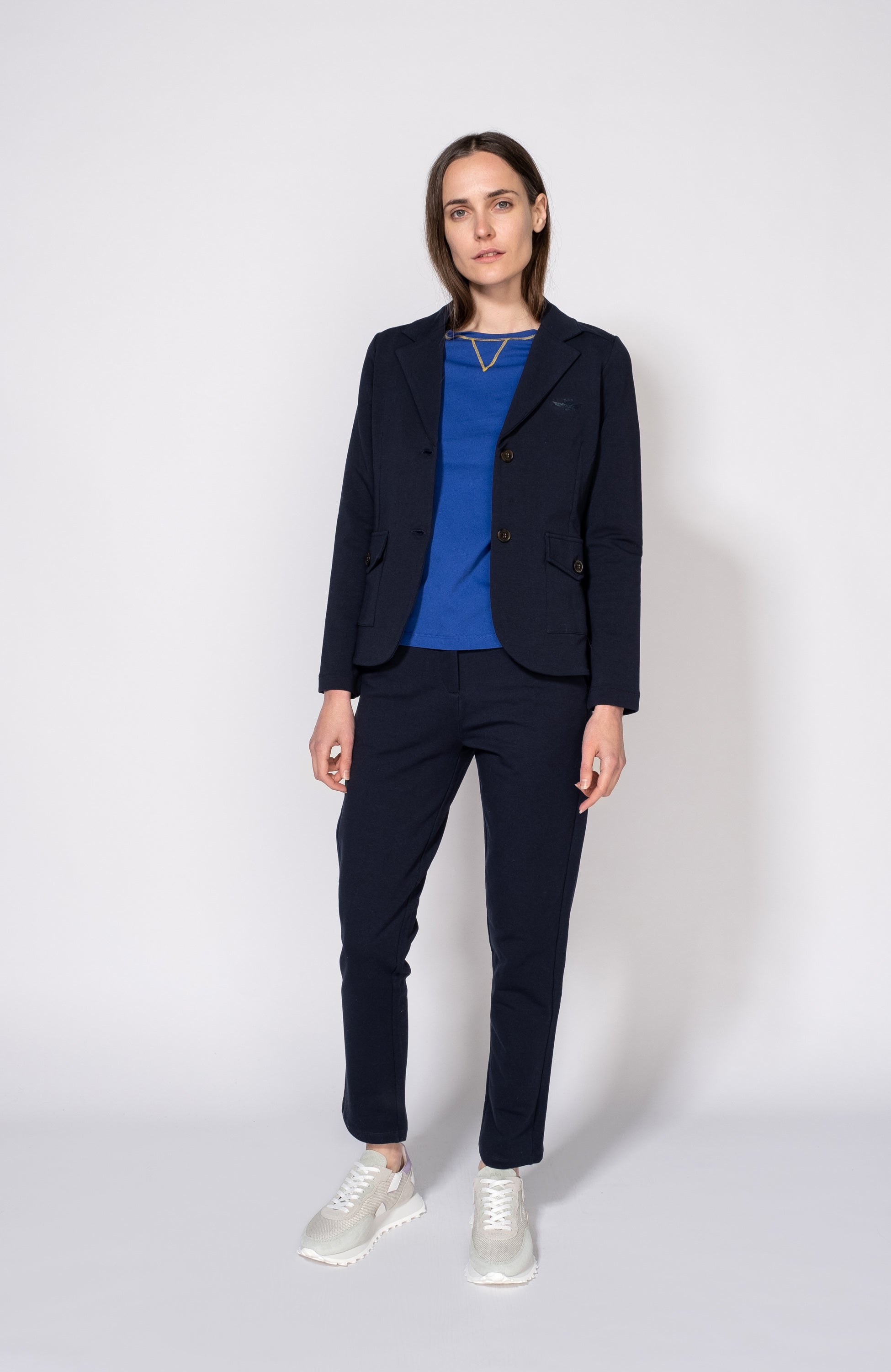 Aeronautica militare Navy Cropped jersey trousers image 7