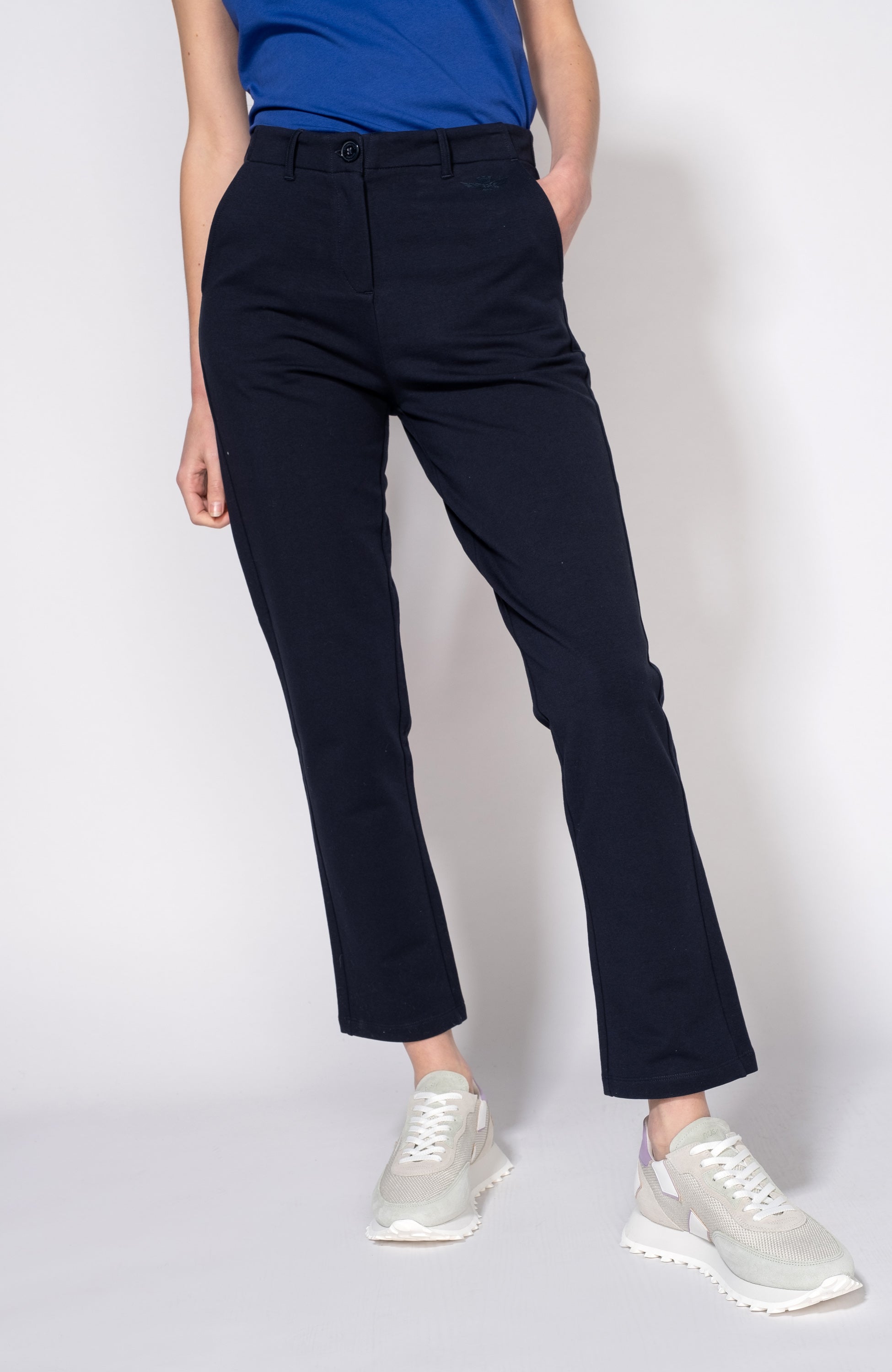 Aeronautica militare Navy Cropped jersey trousers image 3