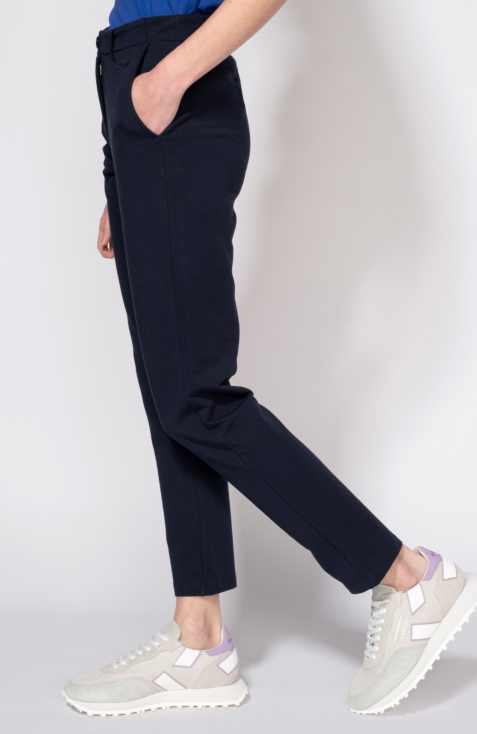 Aeronautica militare Navy Cropped jersey trousers image 4