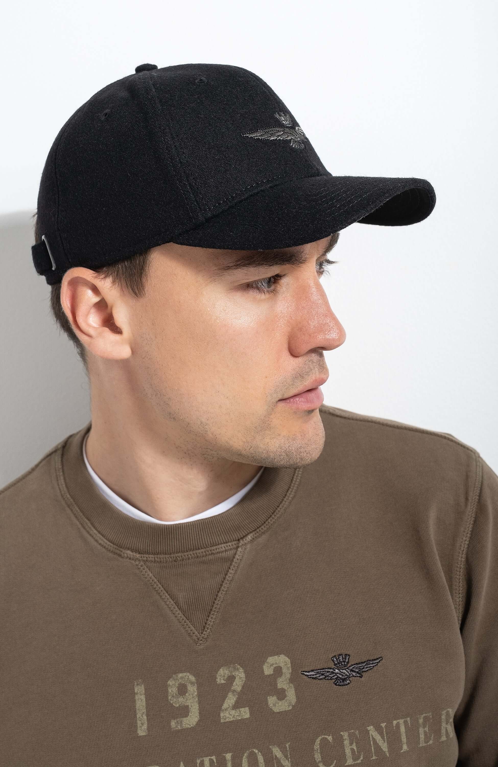 Aeronautica militare Black Eagle-embroidered wool cap image 3