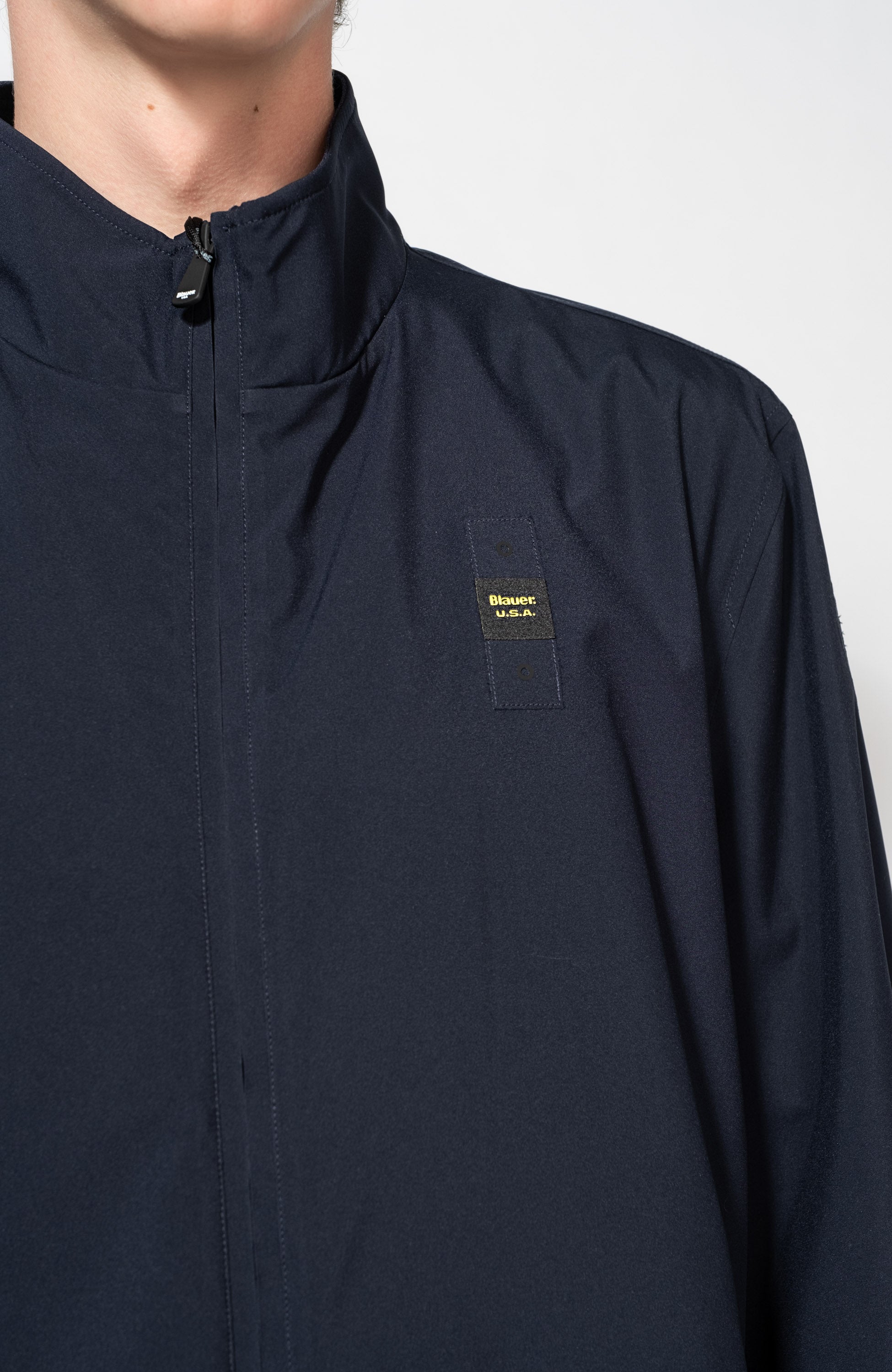 Blauer Navy Lightweight neoprene bomber jacket alfredo image 4