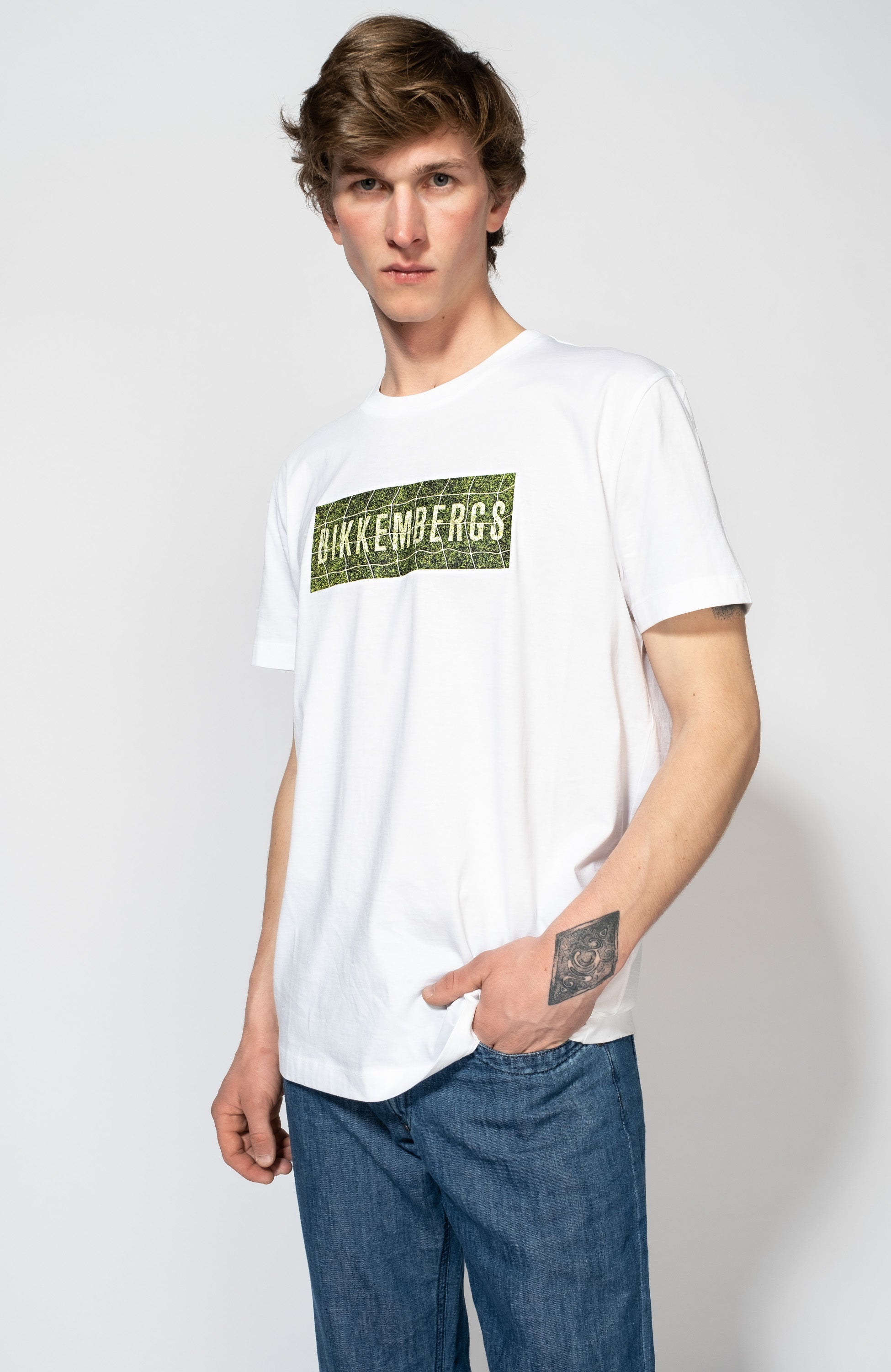 Dirk bikkembergs White Puuvillane t-särk logo mustriga image 1