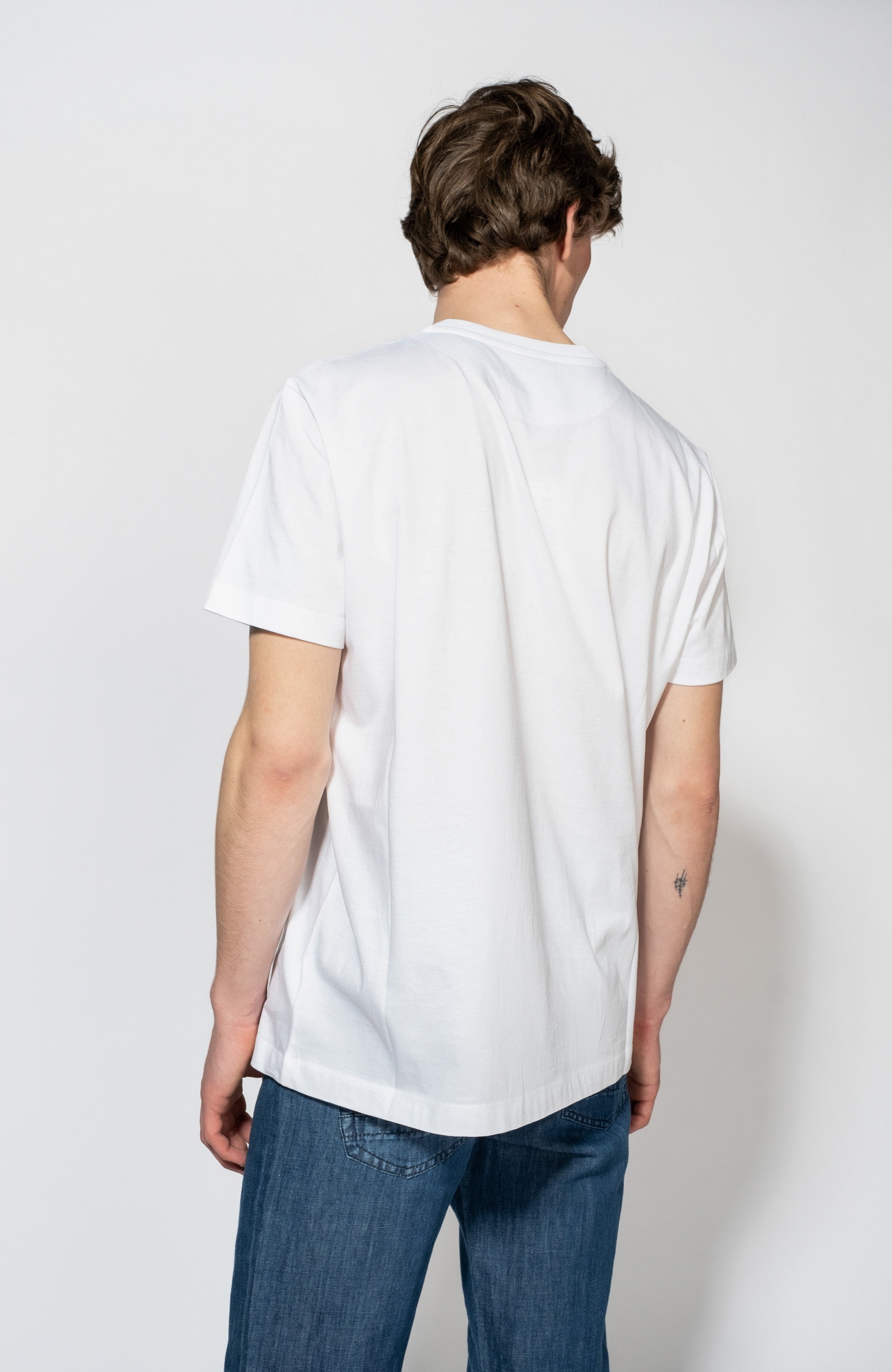 Dirk bikkembergs White Puuvillane t-särk logo mustriga image 2