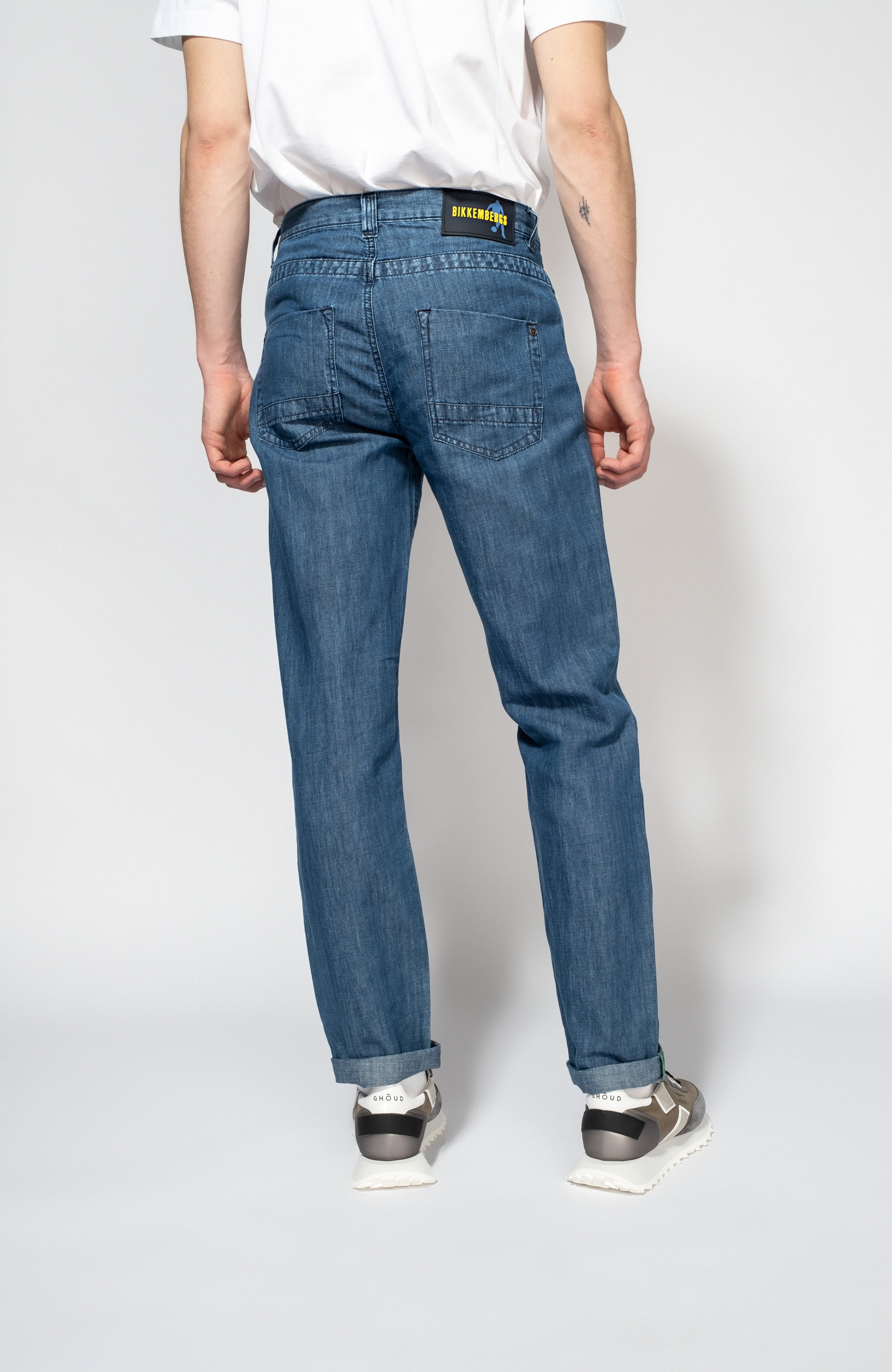 Dirk bikkembergs Blue Denim linen trousers image 5