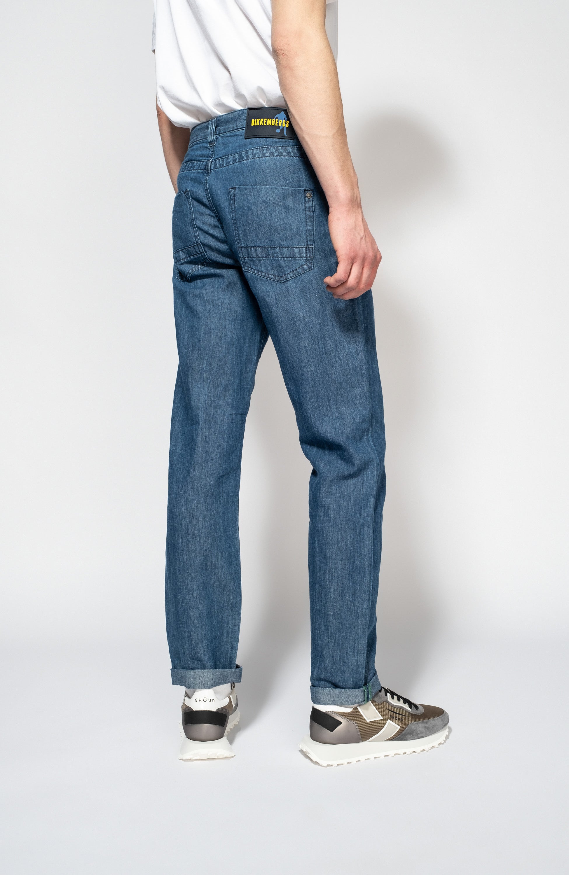 Dirk bikkembergs Blue Denim linen trousers image 4