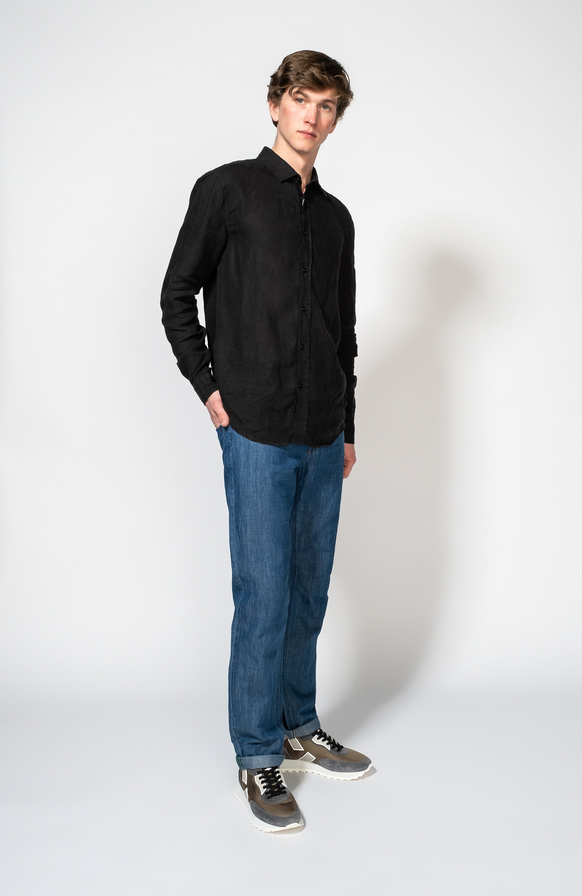 Dirk bikkembergs Black Linen longsleeve shirt image 3