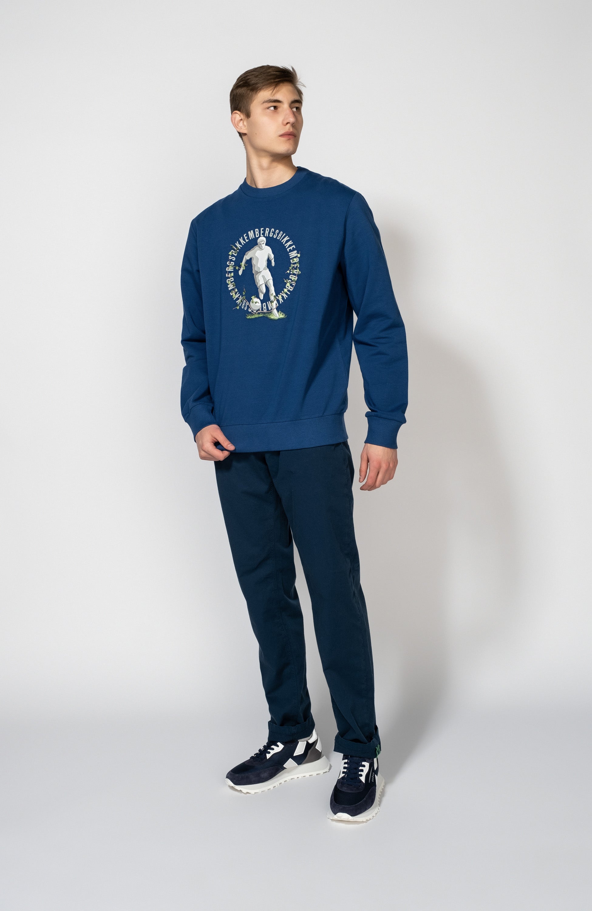 Dirk bikkembergs Blue Haftowana bluza z bawełny image 4