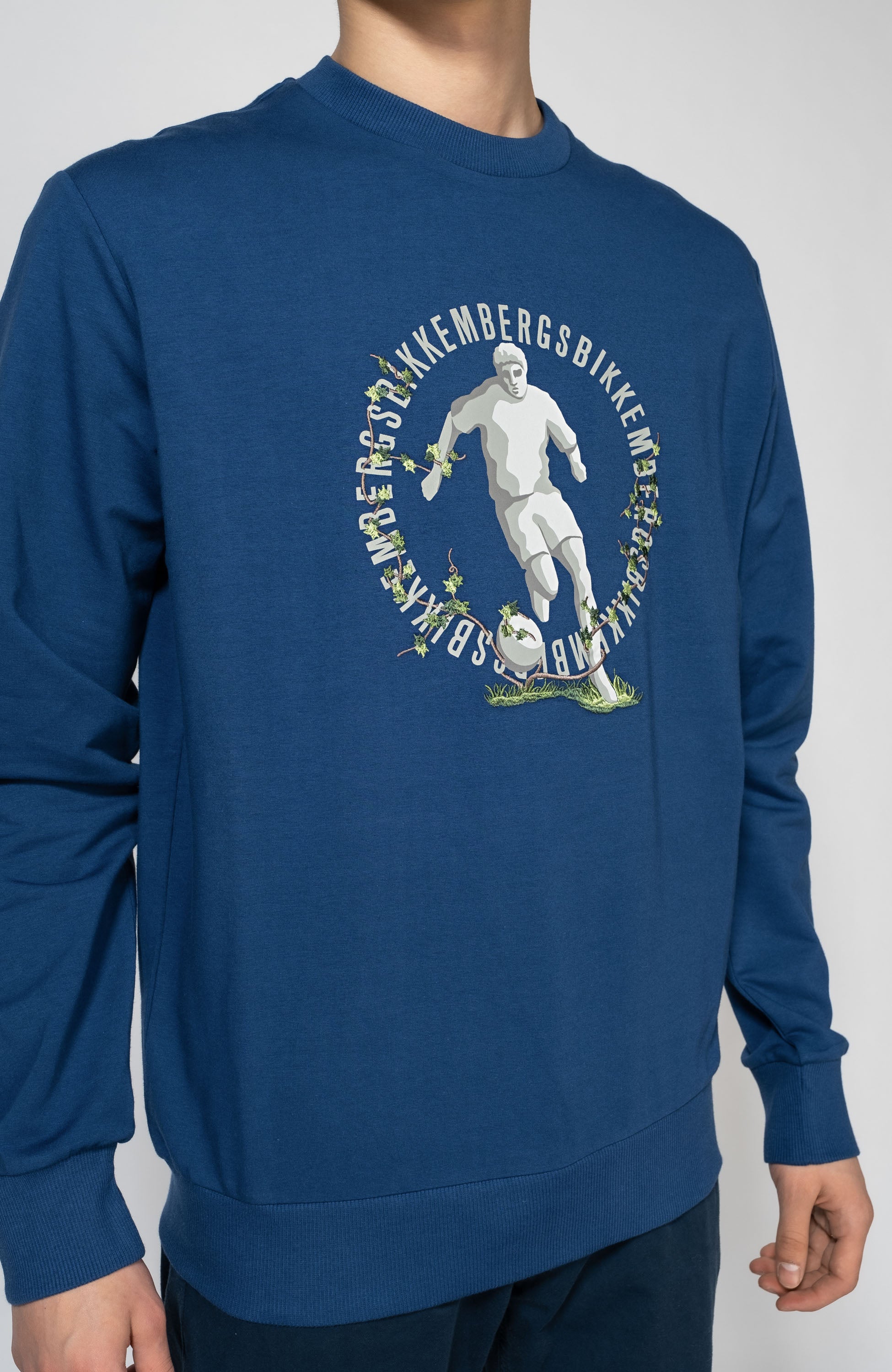 Dirk bikkembergs Blue Haftowana bluza z bawełny image 2
