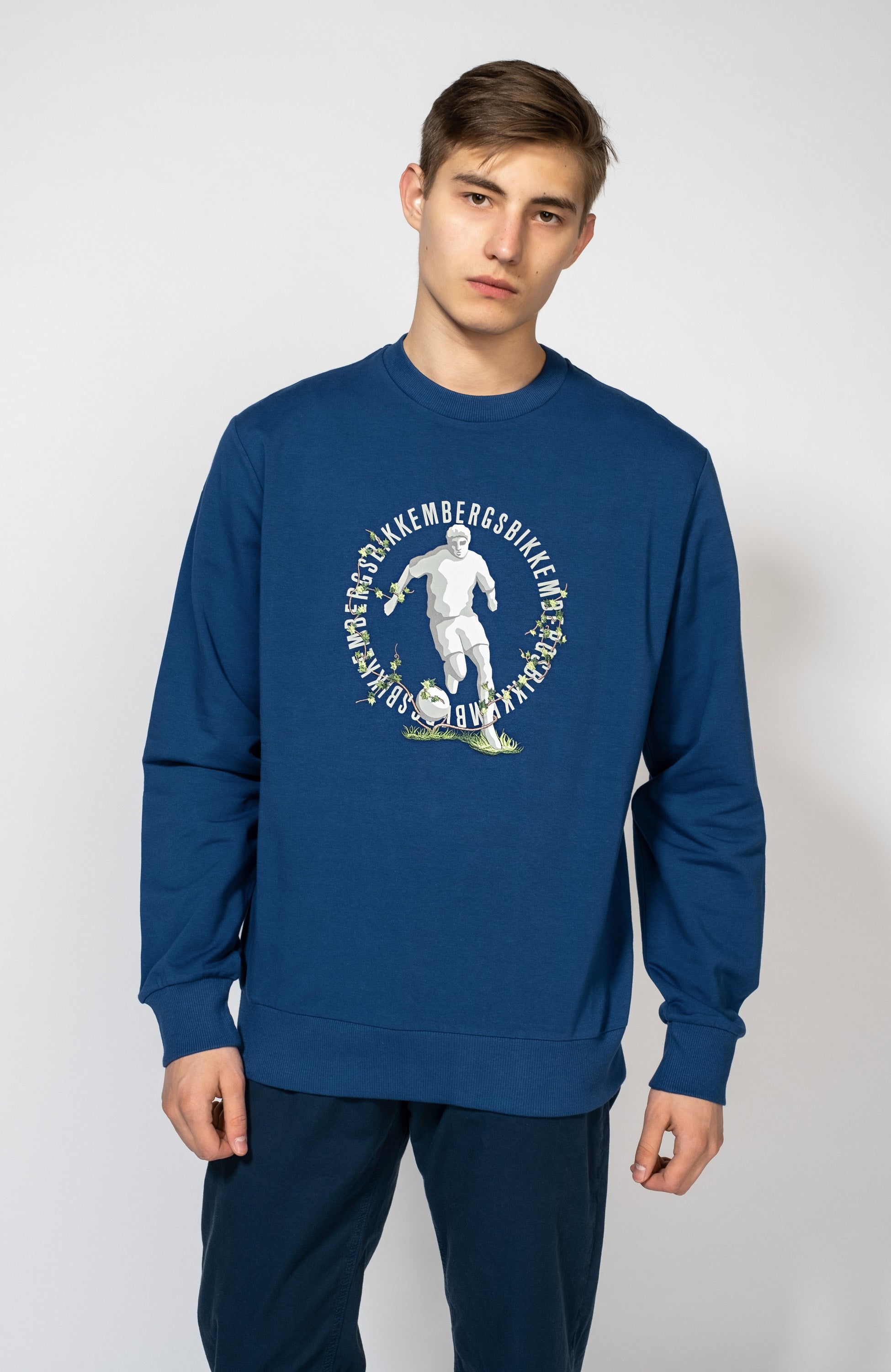 Dirk bikkembergs Blue Haftowana bluza z bawełny image 1