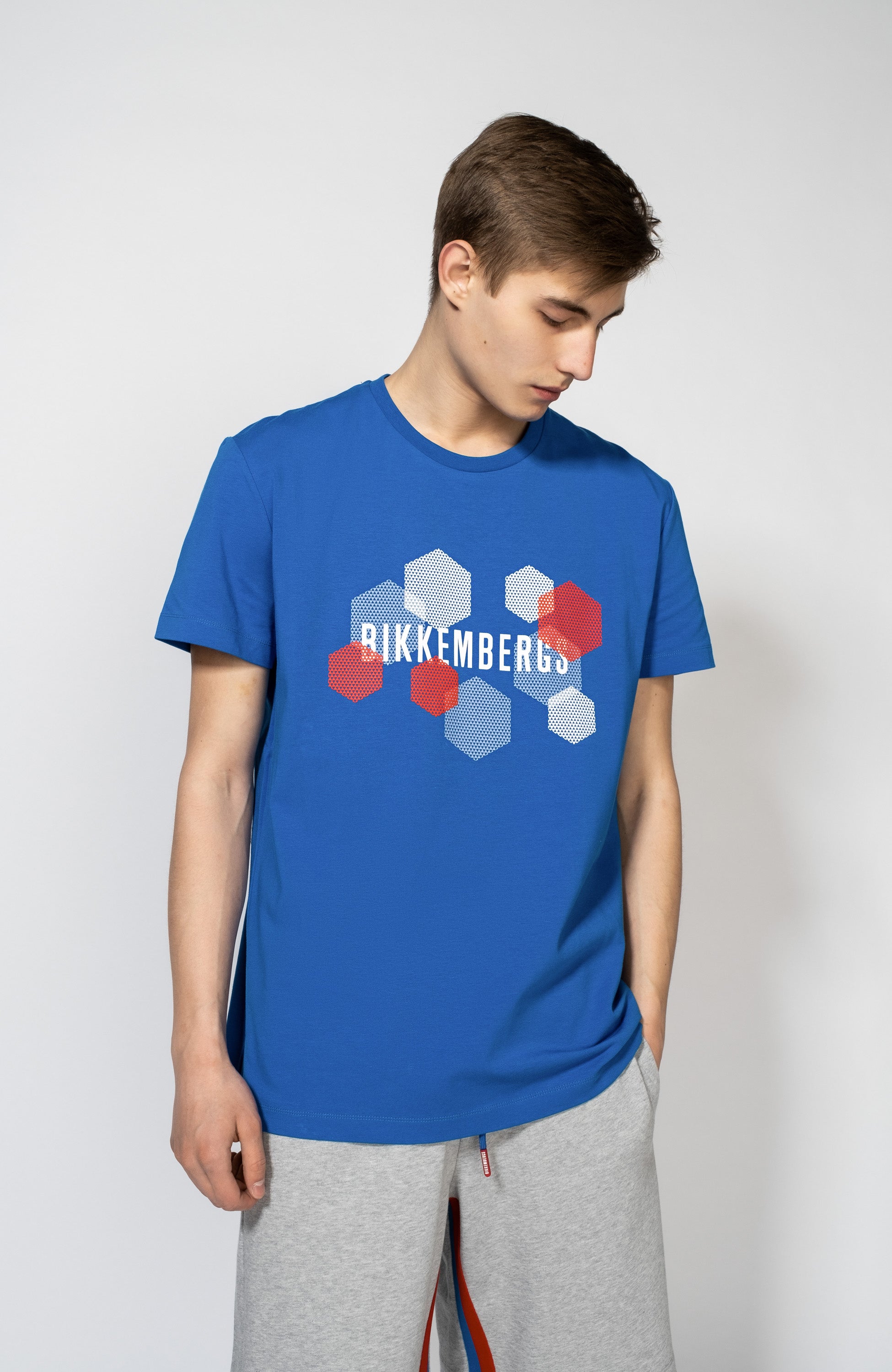 Dirk bikkembergs Blue Graafilise mustriga puuvillane t-särk image 1