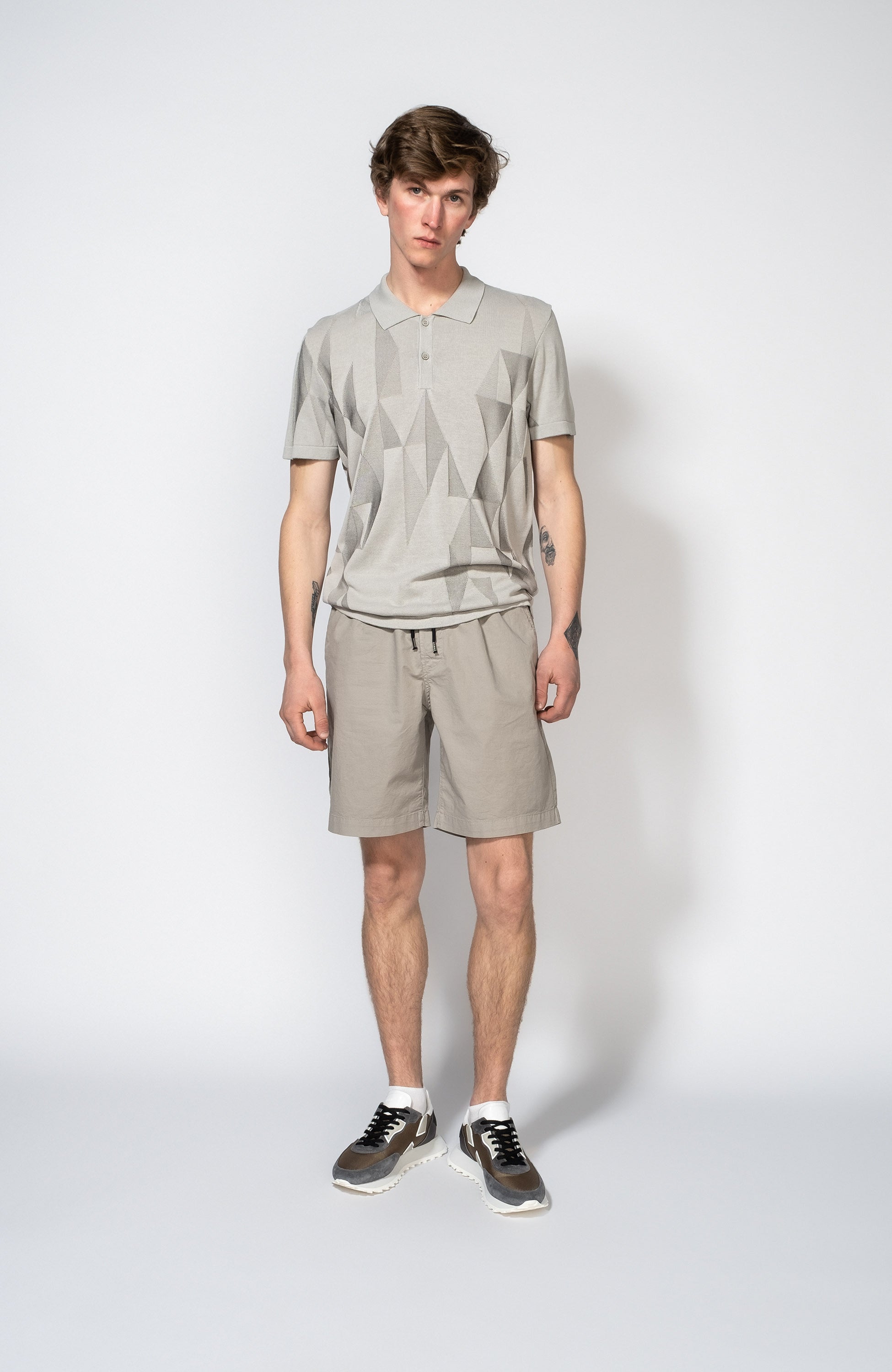 Dirk bikkembergs Grey Graphic knitted polo shirt image 4