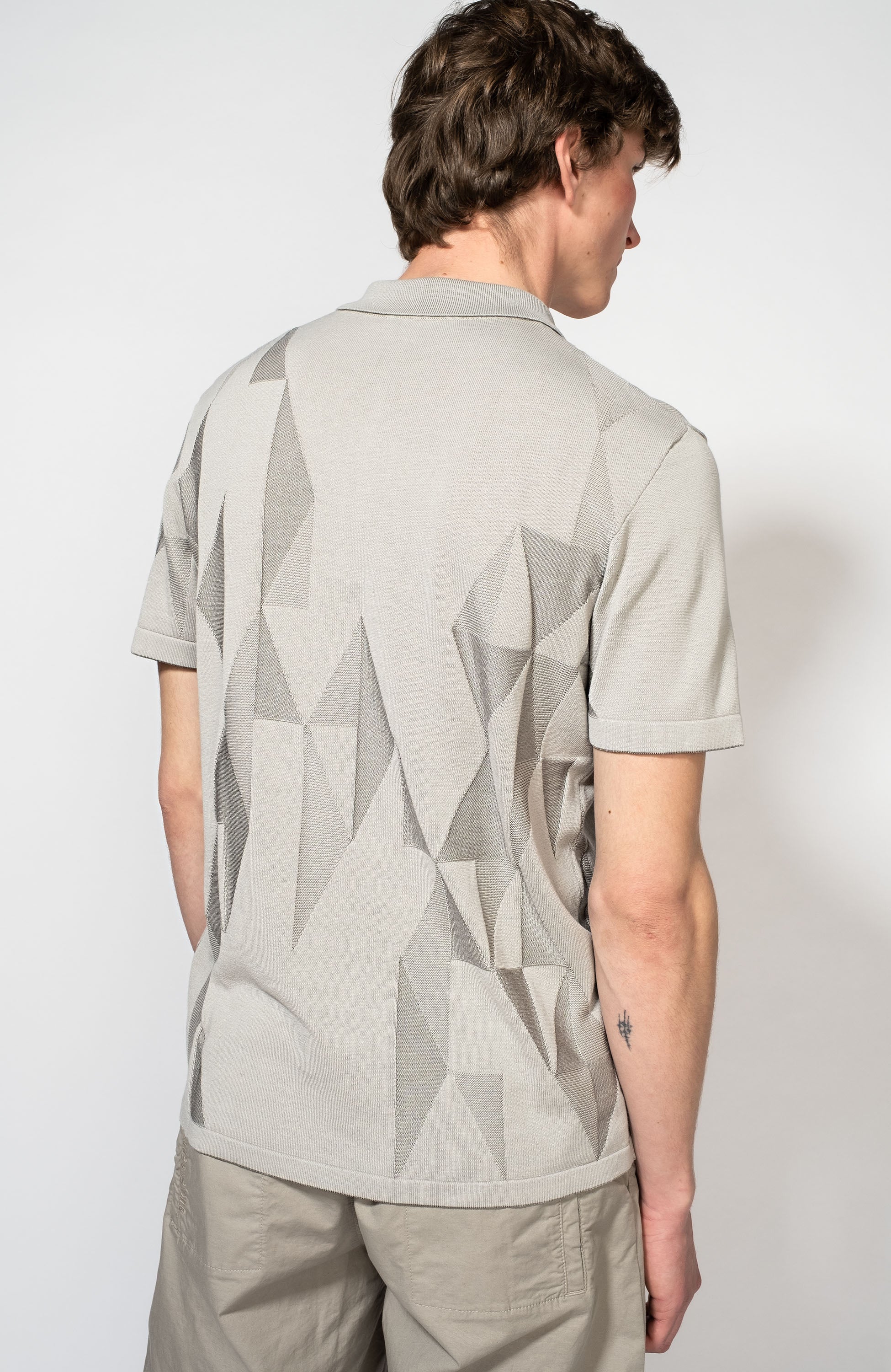 Dirk bikkembergs Grey Graphic knitted polo shirt image 3