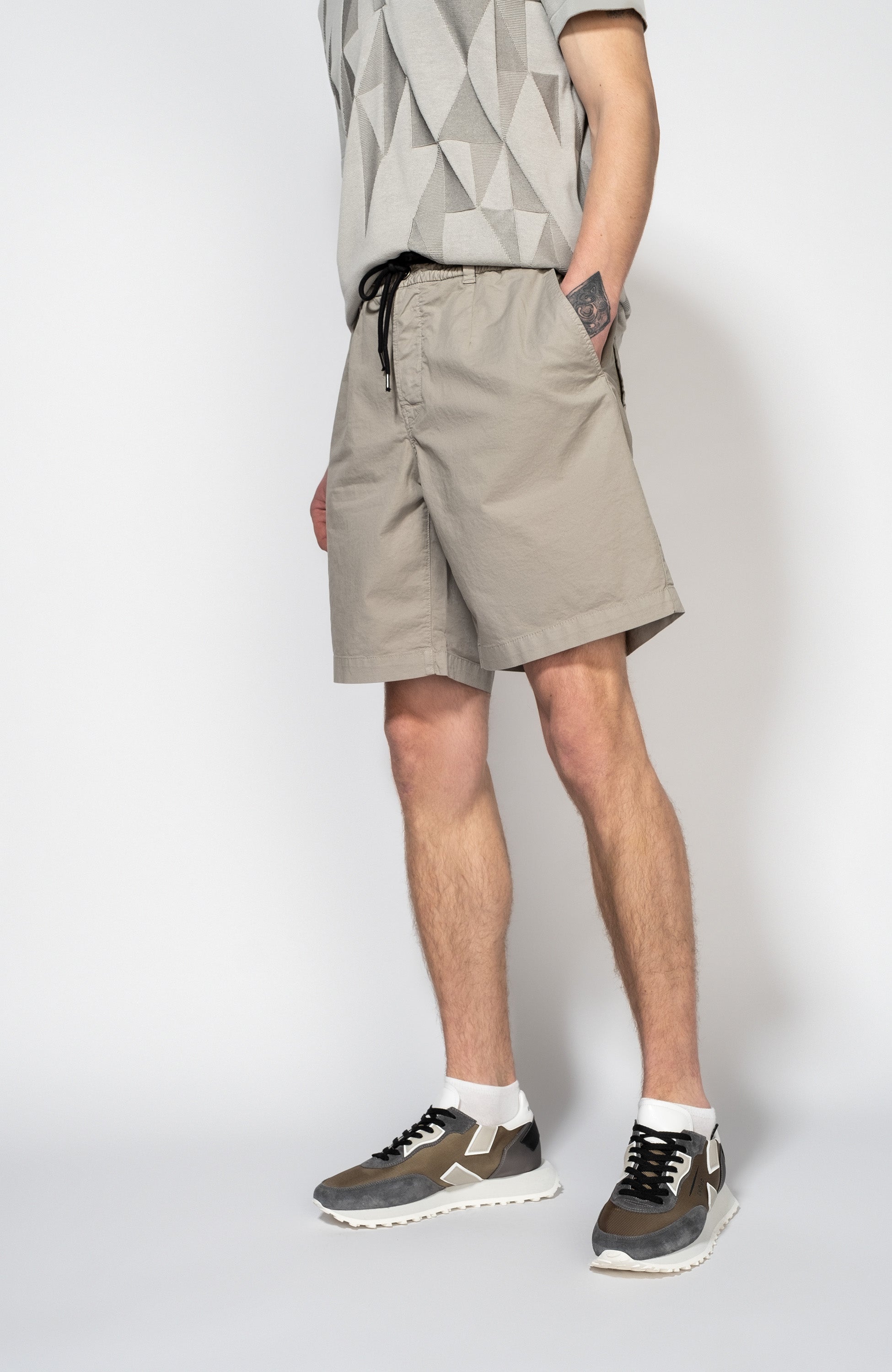 Dirk bikkembergs Grey Drawstring cotton bermuda shorts image 3