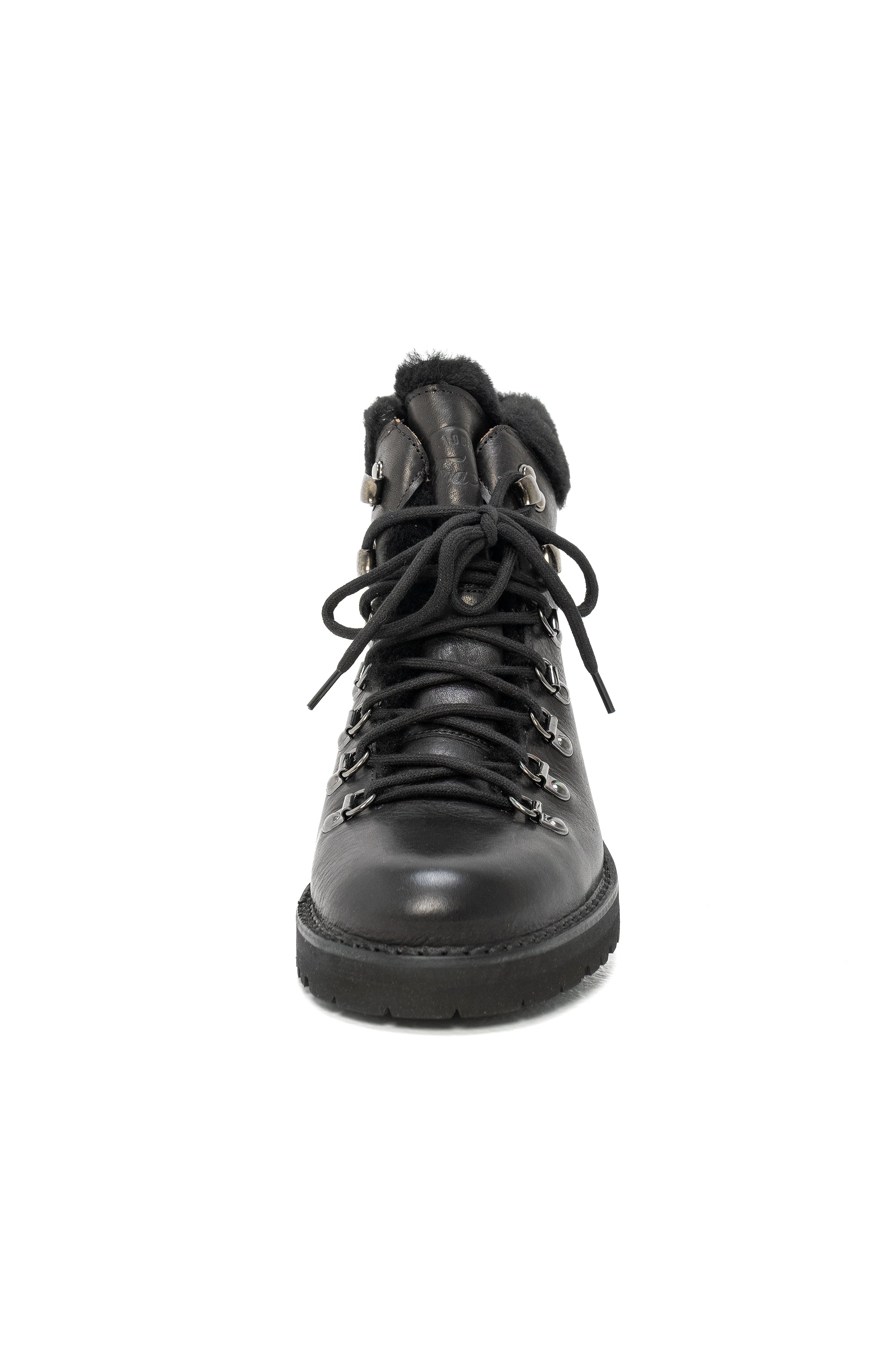 Fur-trim leather boots