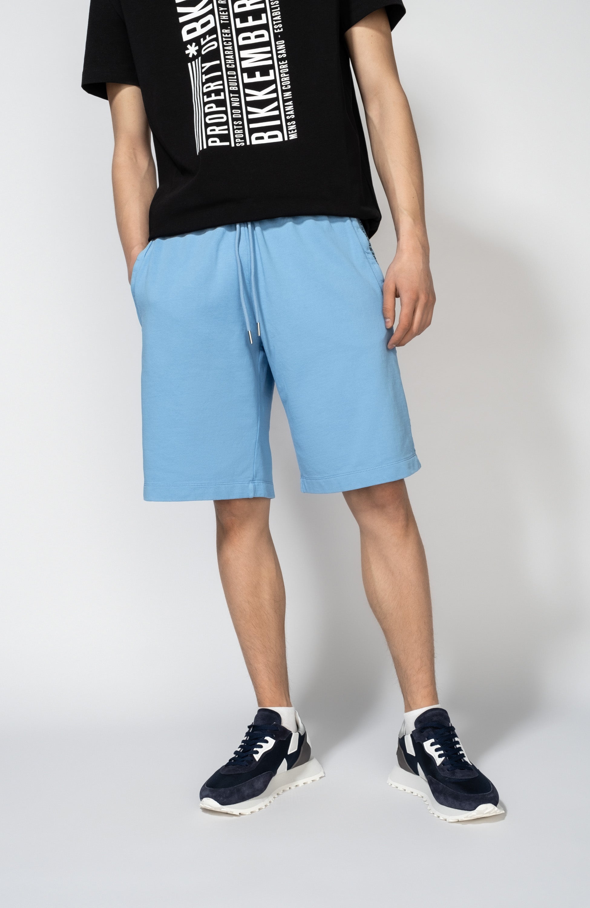 Dirk bikkembergs Blue Lühikesed püksid logoribaga küljel image 2