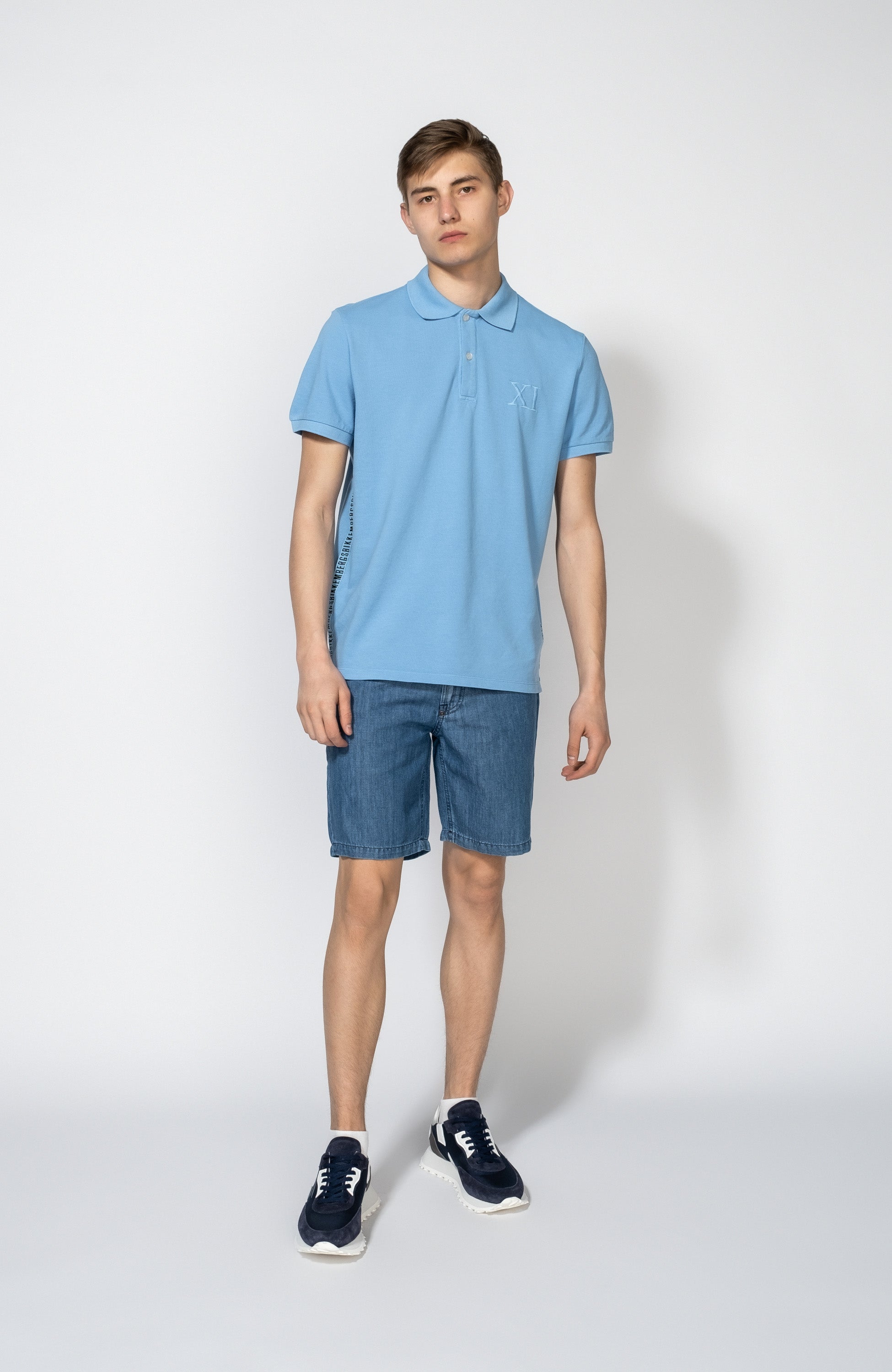 Denim linen shorts