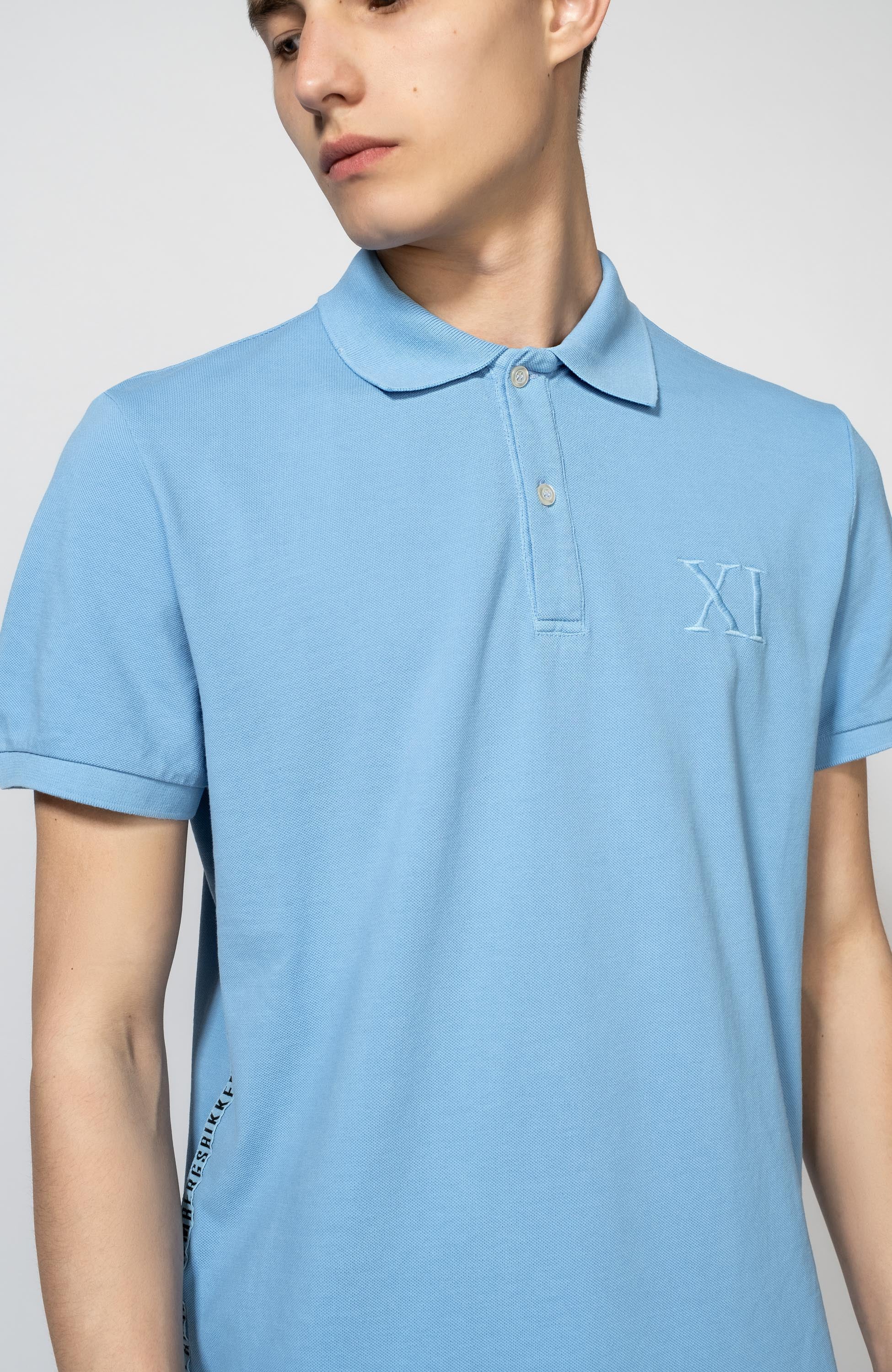 Embroidered pique polo shirt