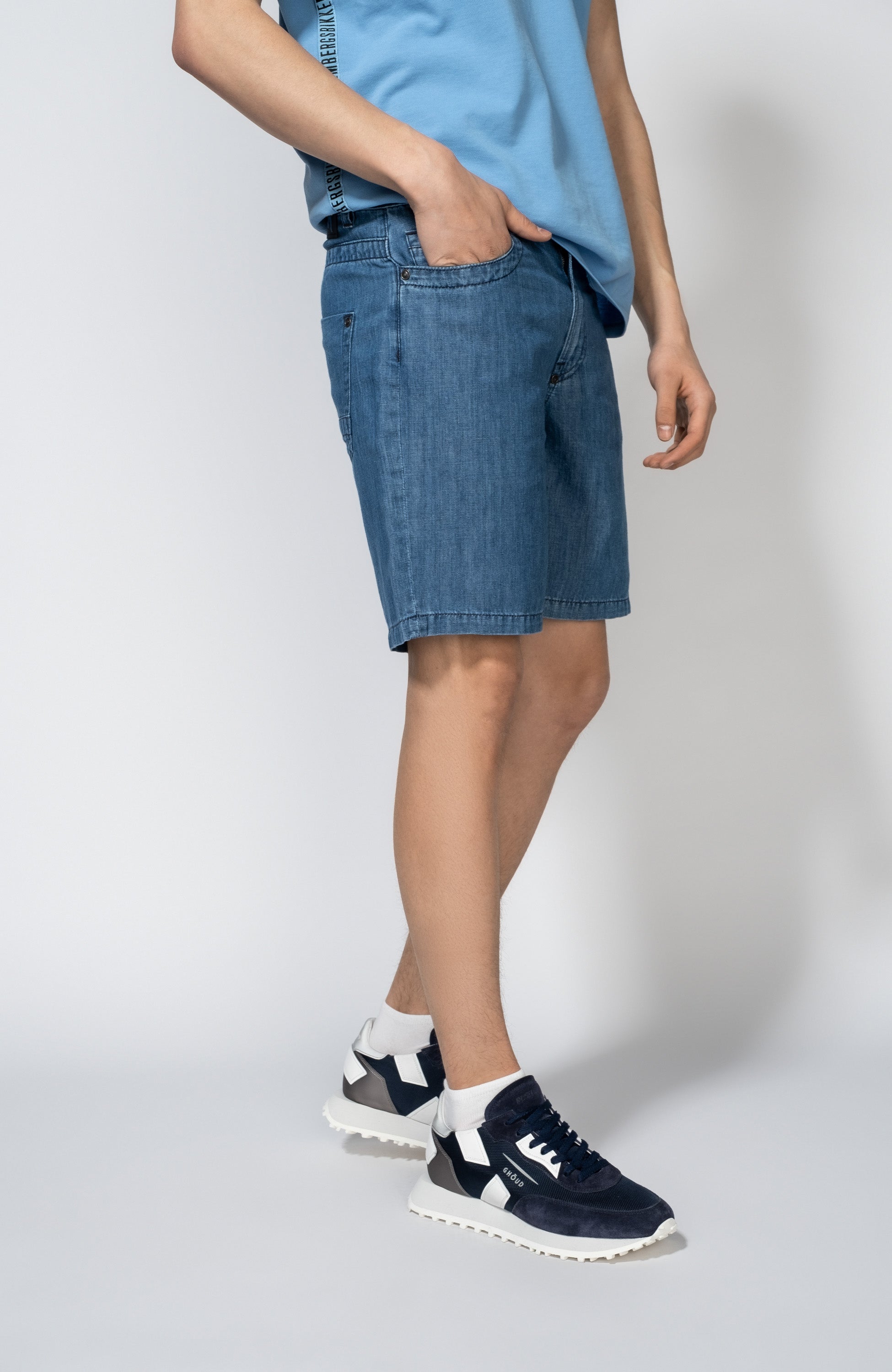 Dirk bikkembergs Blue Denim linen shorts image 3