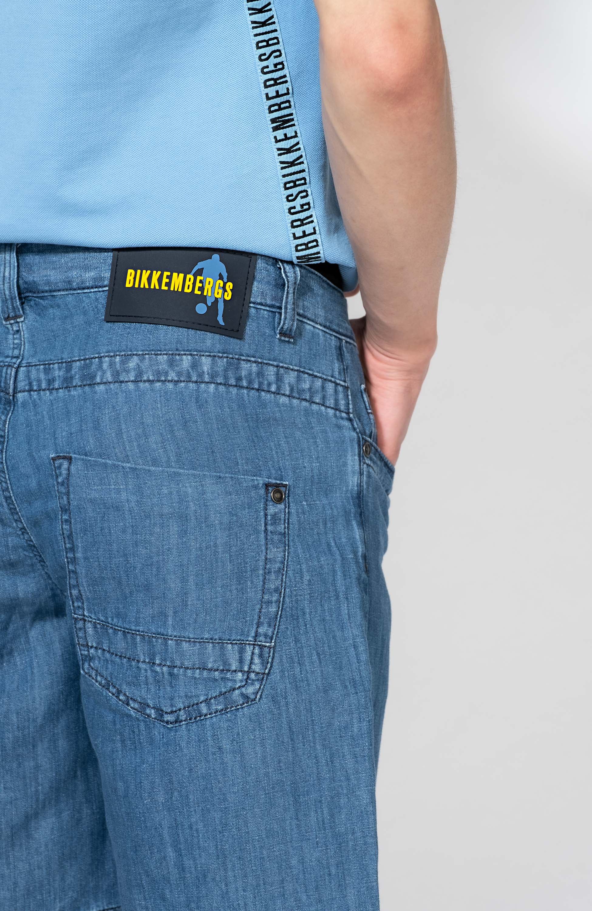 Dirk bikkembergs Blue Denim linen shorts image 5
