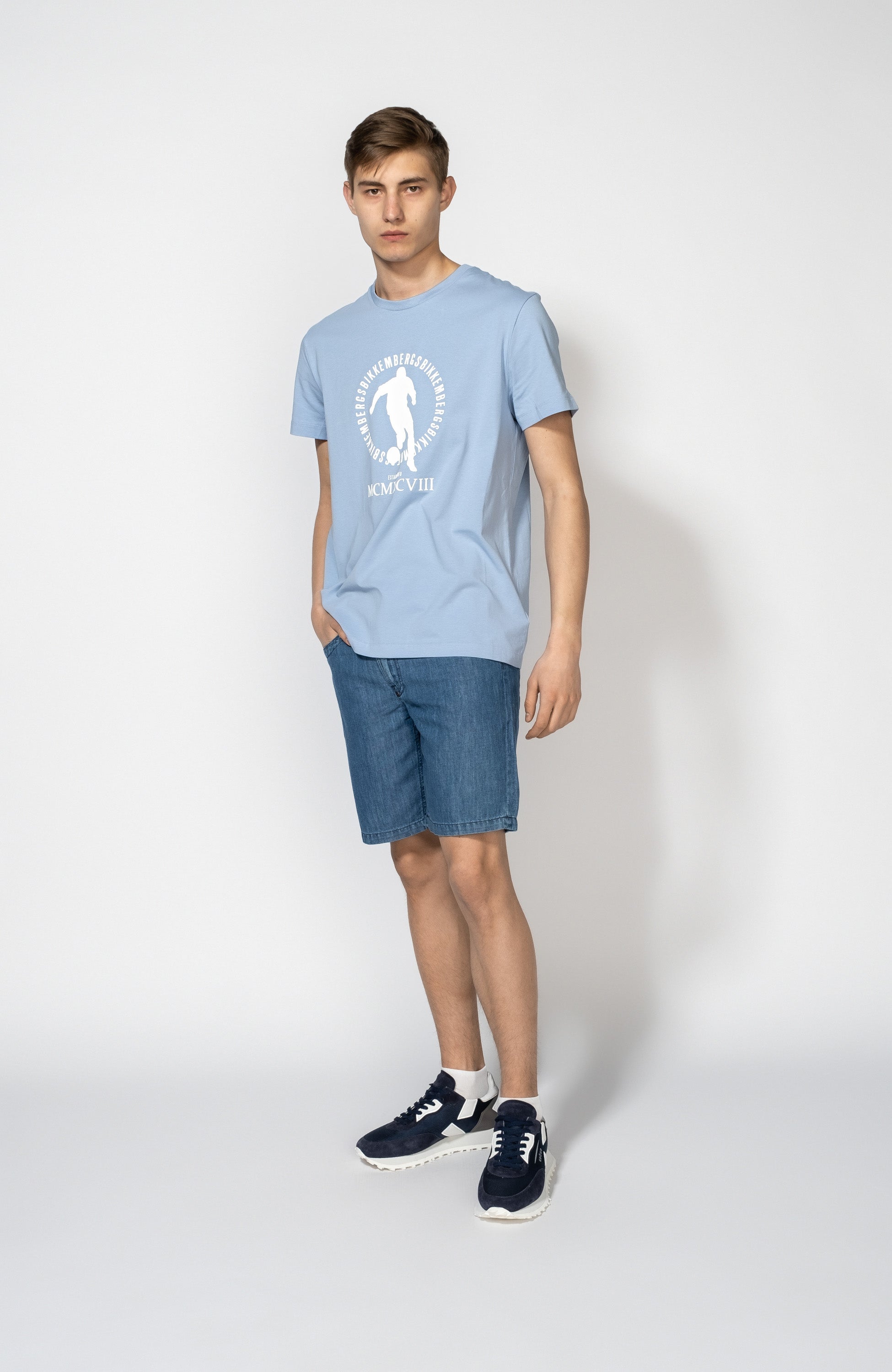 Dirk bikkembergs Blue T-särk logo trükiga image 3