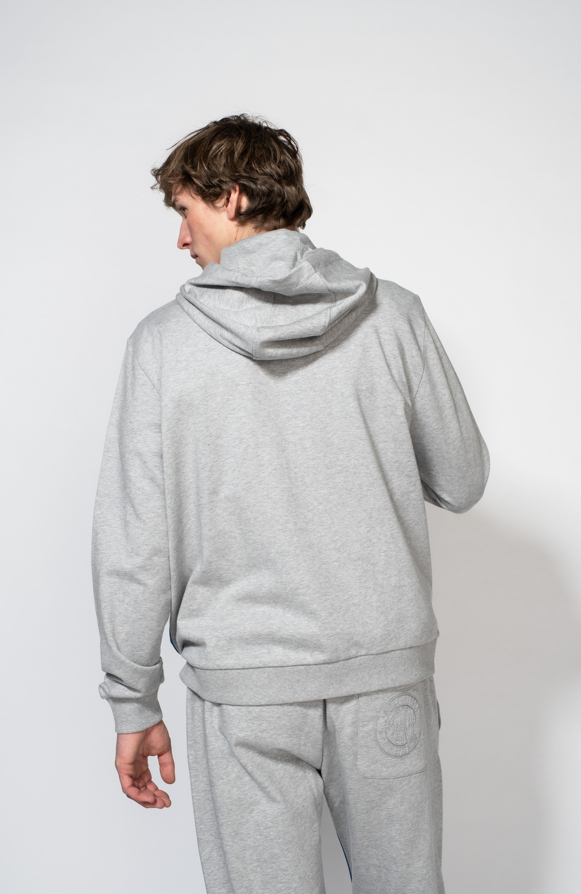 Dirk bikkembergs Grey Stripe-side hooded tracksuit set image 4