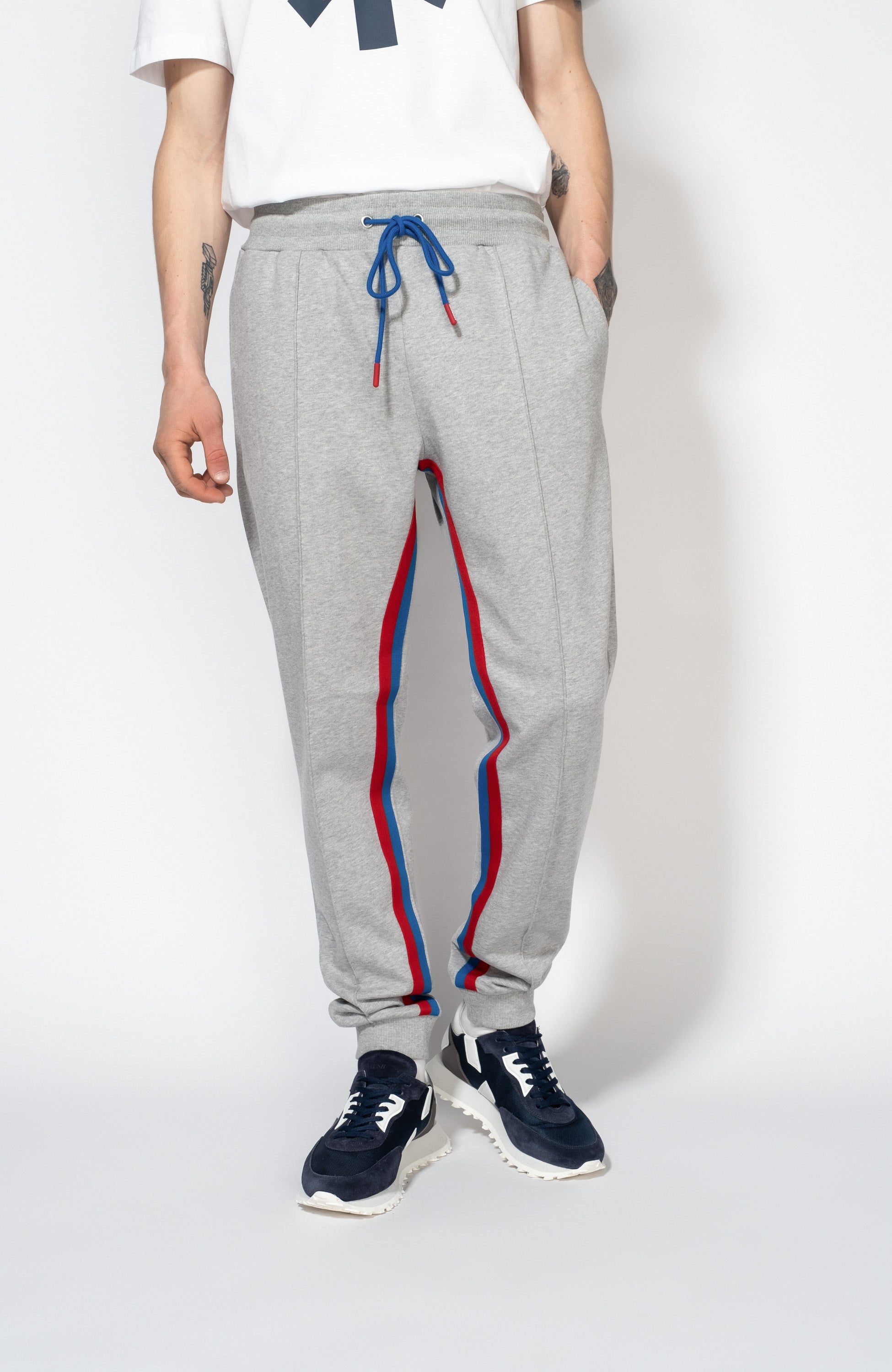 Dirk bikkembergs Grey Stripe-side hooded tracksuit set image 6