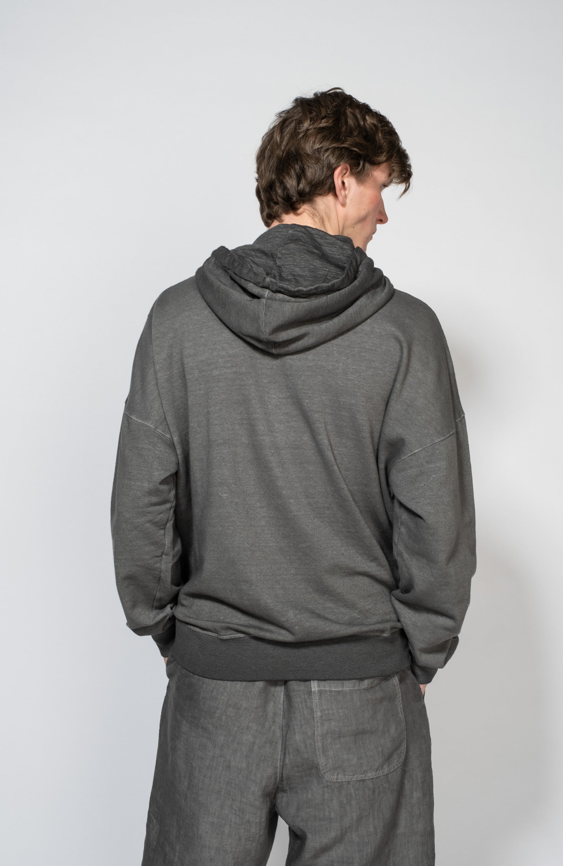 120% lino Grey Cotton linen hoodie image 3