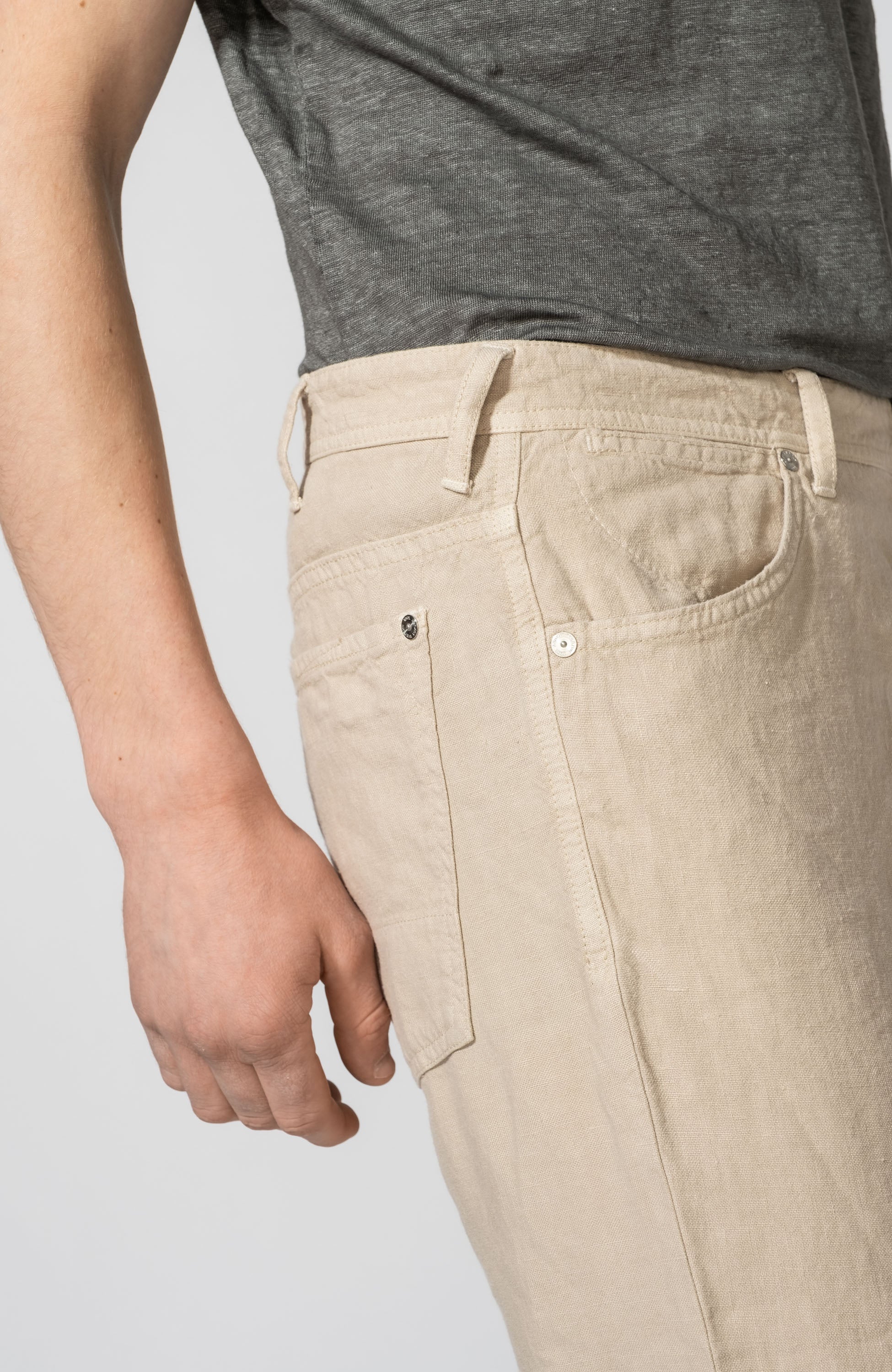 120% lino Beige Linen trousers 5-pocket image 7