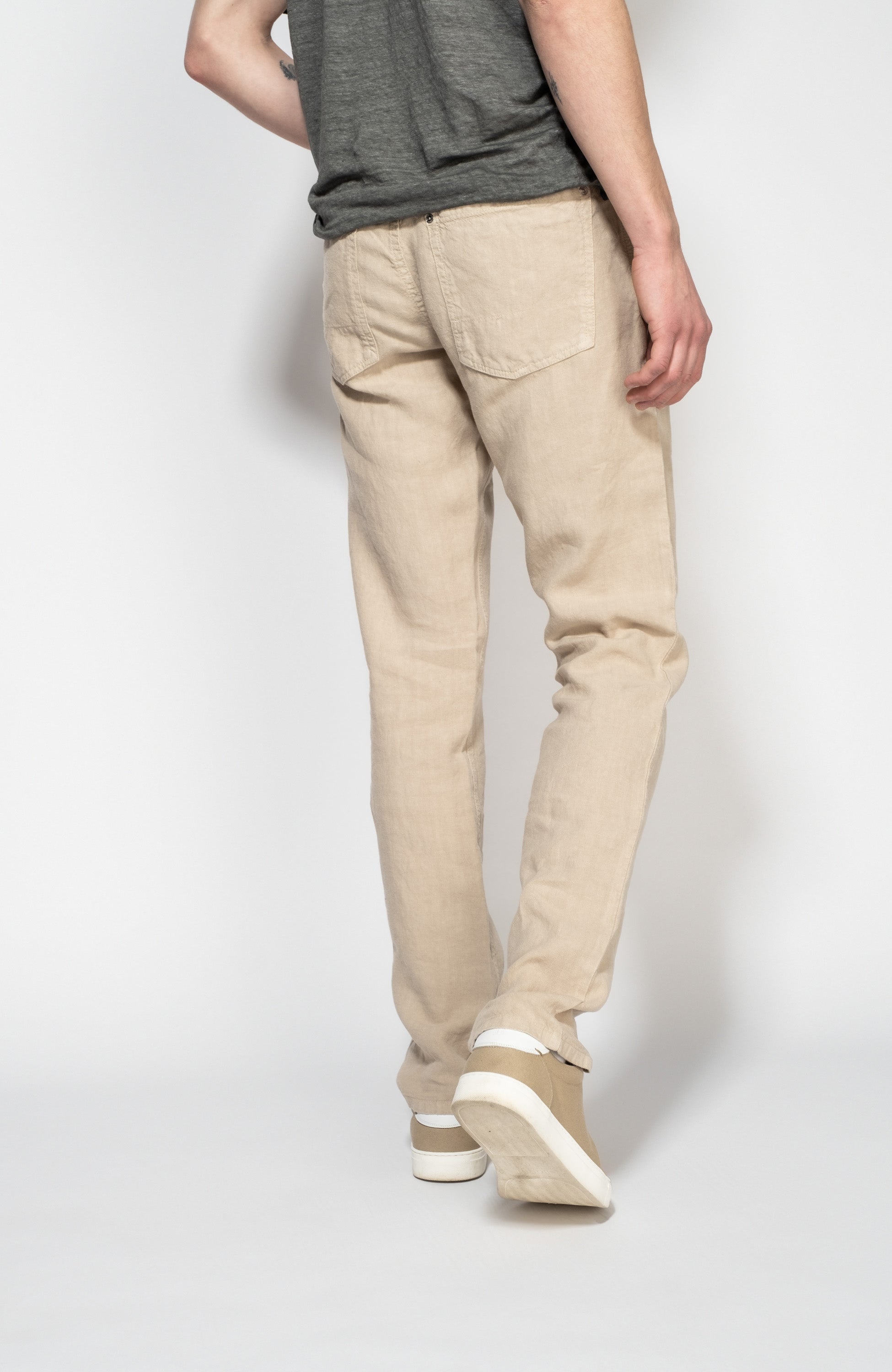 120% lino Beige Linen trousers 5-pocket image 4