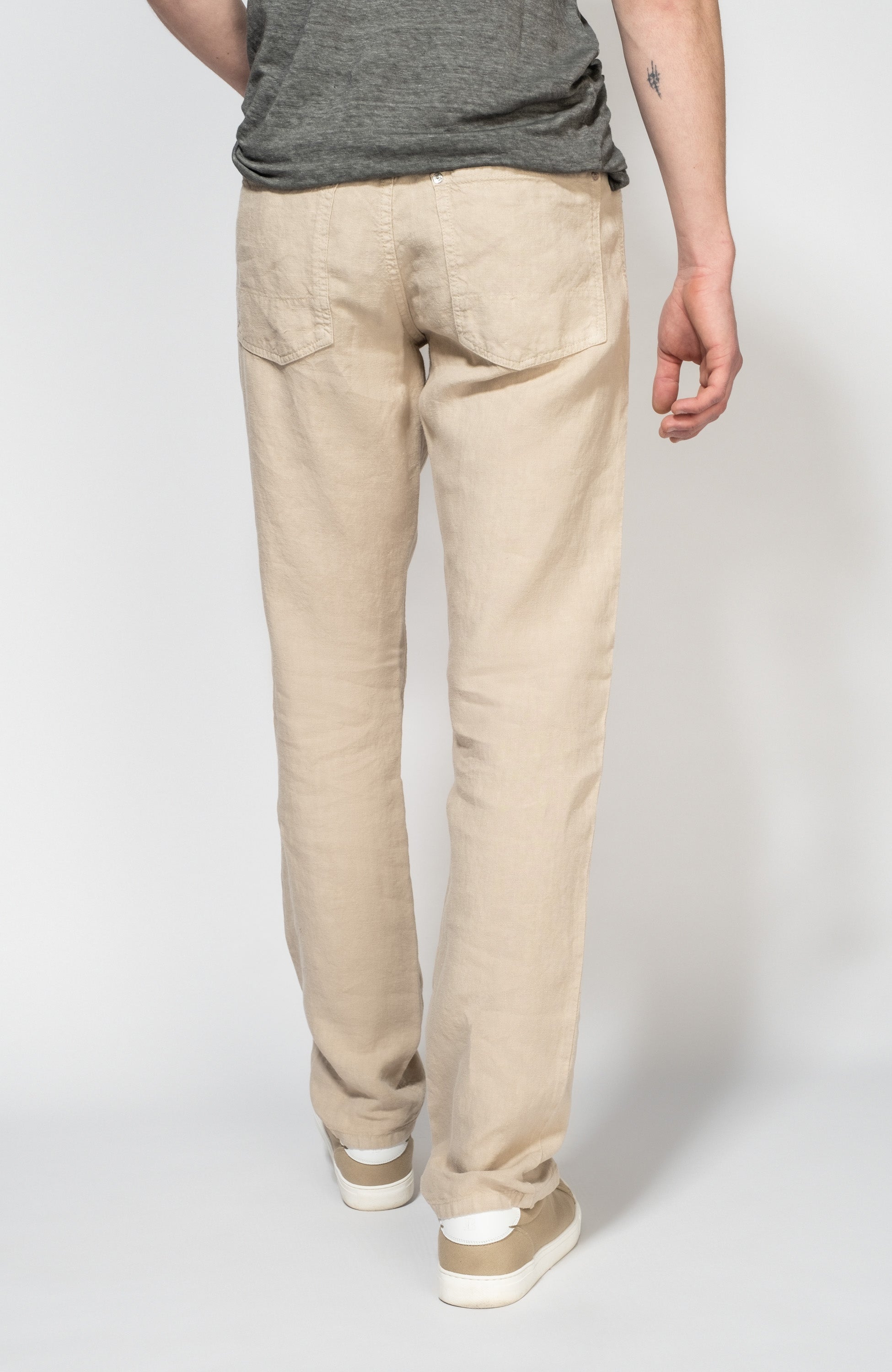 120% lino Beige Linen trousers 5-pocket image 5