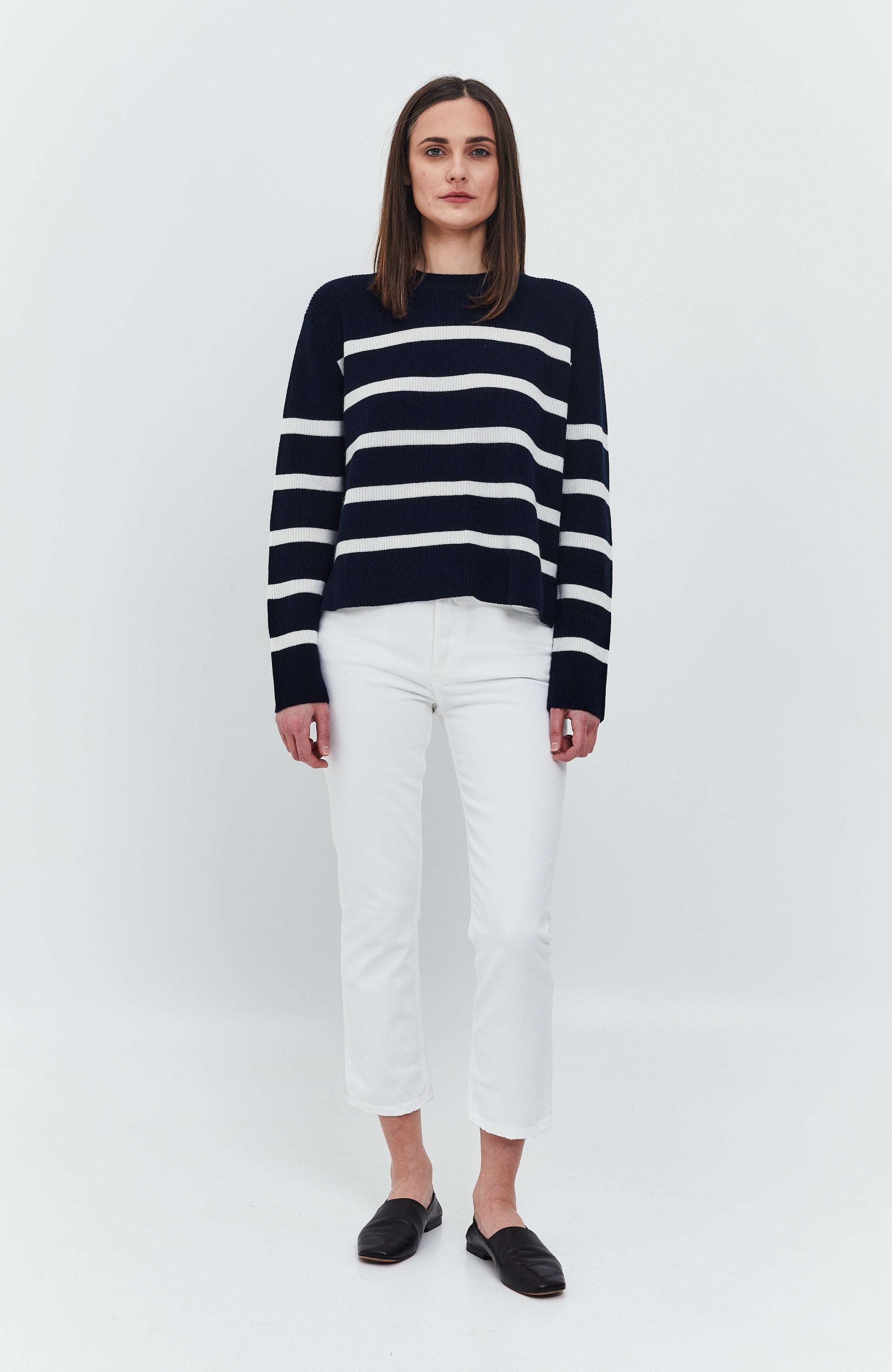 Ftc cashmere Blue Vaba lõikega triibuline sviiter image 4